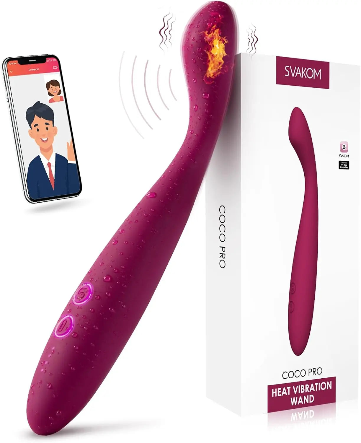 SVAKOM COCO G Spot Vibrator - 8 Seconds to Climax Finger Shaped Waterproof Vibes for Women - 5*5 Vibrations Clit Nipple Personal Massagers - Adult Female Sex Toys - buysextoyth