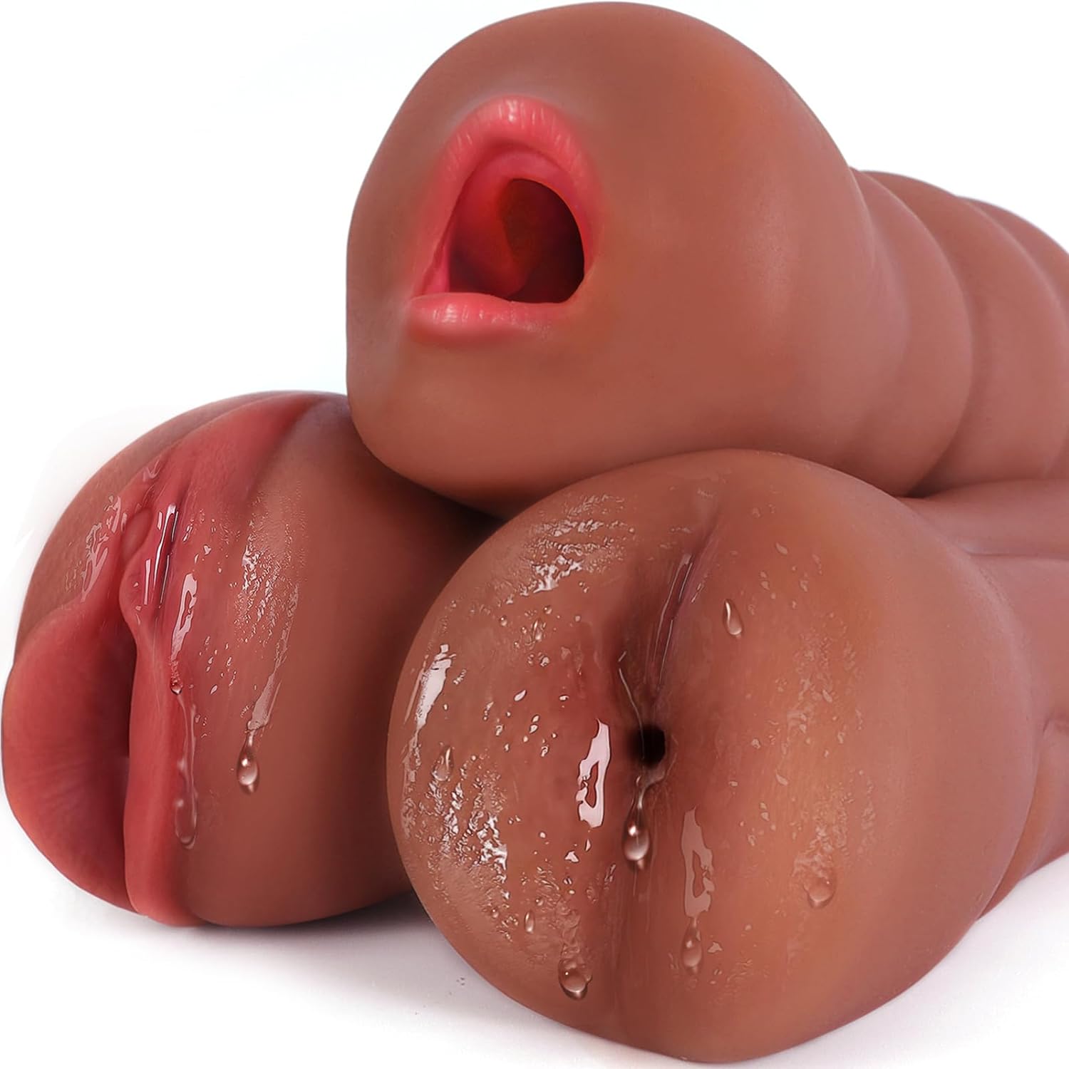 Sex Toys Male Pocket Pussies Sex Toy - Trio Pack of 3 Mouth Sex Doll. Vagina Blowjob Male Masturbator. Anal Flesh Light. Silicone Stroker for Mens Pleasure. Consoladores Sex Toys for Men - buysextoyth