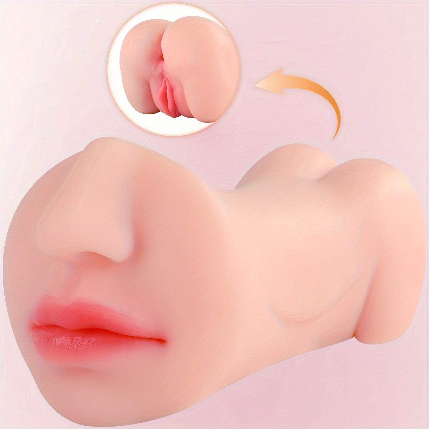 3 In 1 Pocket Pussy Male Masturbator. Double-Ended Stroker With Vagina Anus & Mouth. 3D Realistic Textured Deepthroat Blowjob Toy For Men Masturbation. Male Sex Toys With Storage Bag - buysextoyth