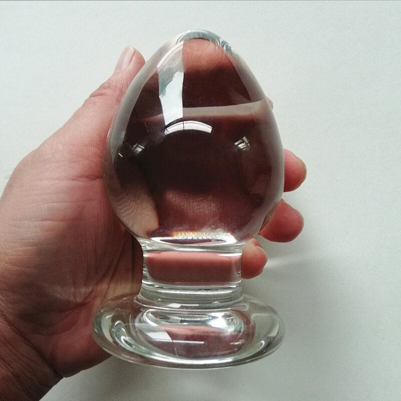 65mm Diameter Smooth Glass Anal Plug G Spot Stimulator Anal Expander Vagina Ball Anus Dilator Sex Toys for Woman Glass Butt Plug - buysextoyth