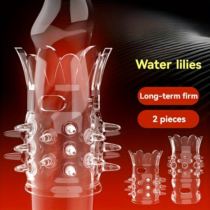 2pcs Men's Wolf Teeth Penis Sleeve Penis Cover Add More Fun And Excitement For Men Women Couples - buysextoyth