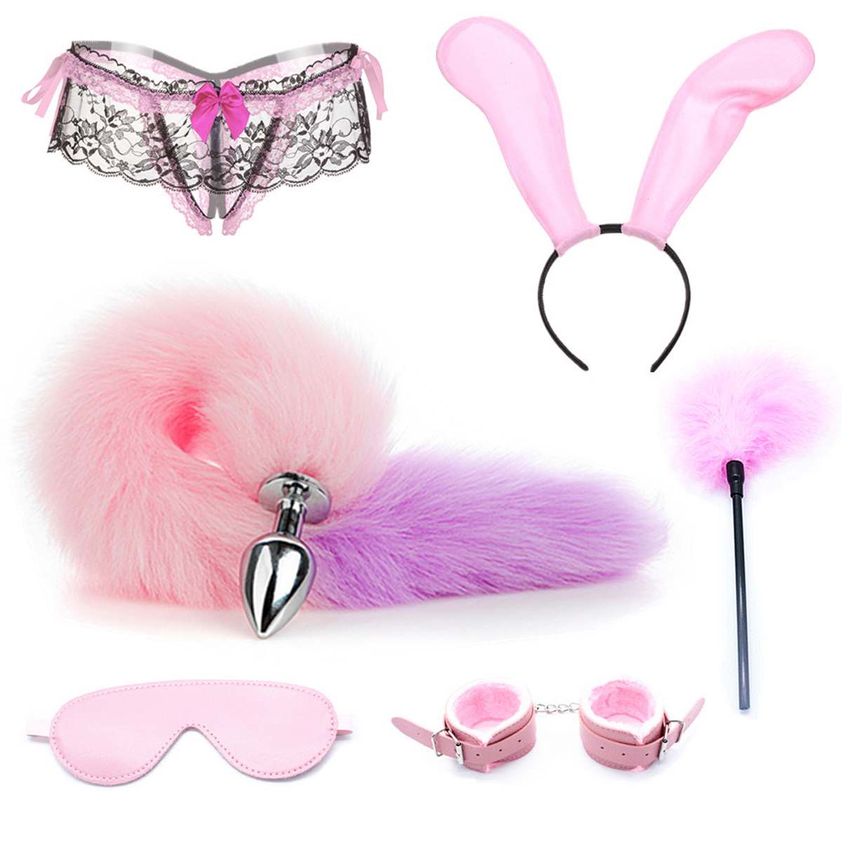 6PCS Bondage Set Handcuffs Headband Suit for Couples Women Gifts Accessories - buysextoyth