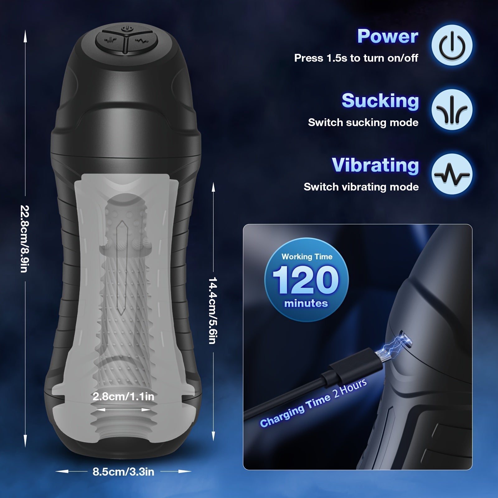 Sucking Male Masturbator Sex Toys - Bszone Upgraded Male Sex Toy Automatic Male Masturbators Cup with 10 Vibration & Suction Modes Adult Toys. Mens Penis Pump Stroker Pocket Pussy with 3D Textured - buysextoyth