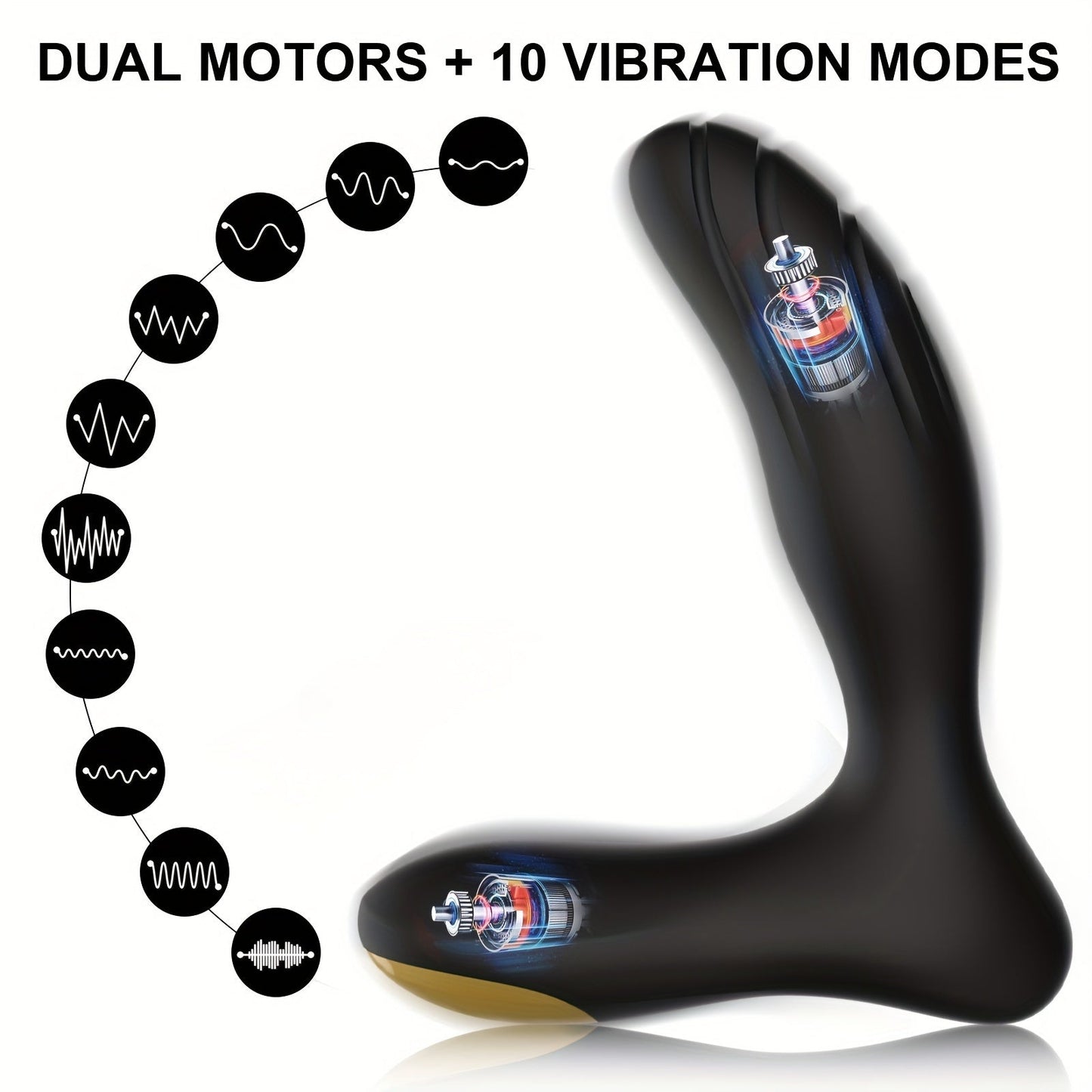 Vibrating Prostate Massager for Beginners. Personal Anal Toy P Spot Vibrator with Remote Control for Hands Free Play. Rechargeable Butt Plug with 10 Vibrations - buysextoyth