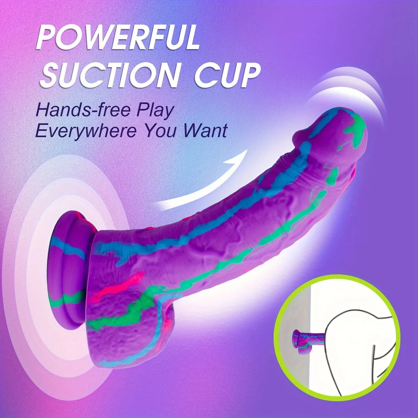 Realistic 8.2 Liquid Silicone Dildo with Suction Cup - Stimulate G-spot. Hands-free Play. Non-Latex. Waterproof - buysextoyth