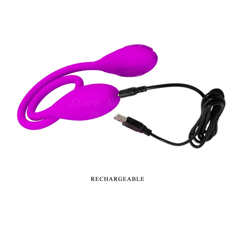 7 Speed Silicone Snaky Double Vibration USB Rechargeable G-spot Vibrator Bullet Adult Sex Products for Couple Toys - buysextoyth