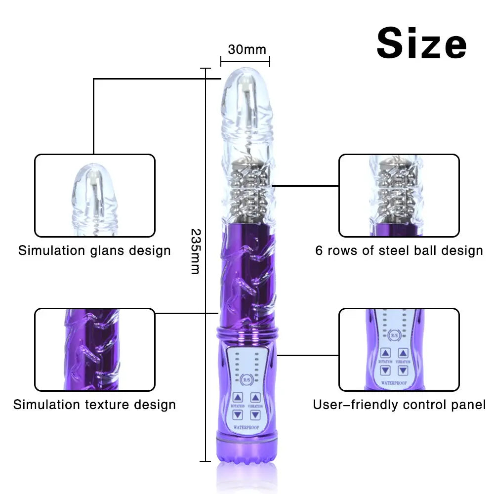 7 Frequency Vibration Female Masturbation Device Vibration Swing Frequency Conversion Black Overlord AV Turn Bead Bar - buysextoyth
