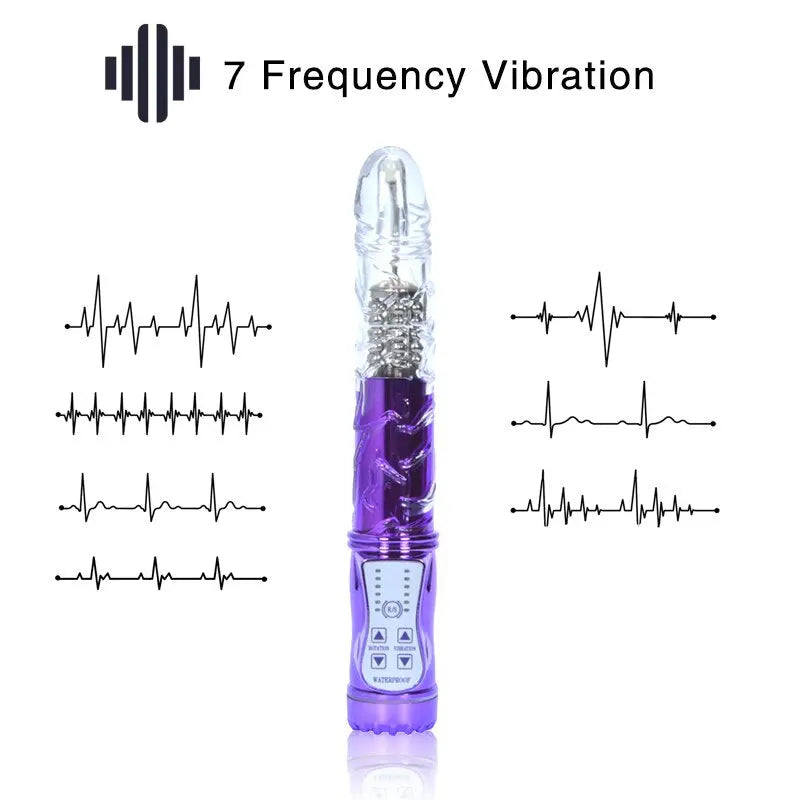 7 Frequency Vibration Female Masturbation Device Vibration Swing Frequency Conversion Black Overlord AV Turn Bead Bar - buysextoyth