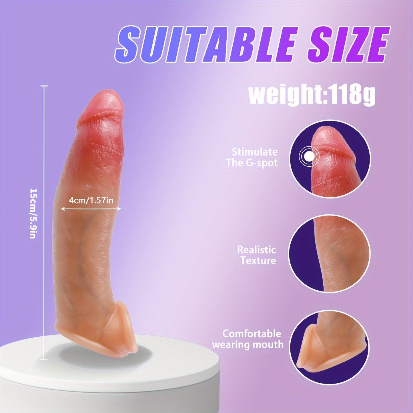 5.9-Inch Silicone Pteranodon Cock Sleeve - Waterproof. Non-Latex. Reusable. Realistic Textured Penis Extension. Elastic. Body Safe. for Men and Couples - No Electricity or Battery Needed - buysextoyth