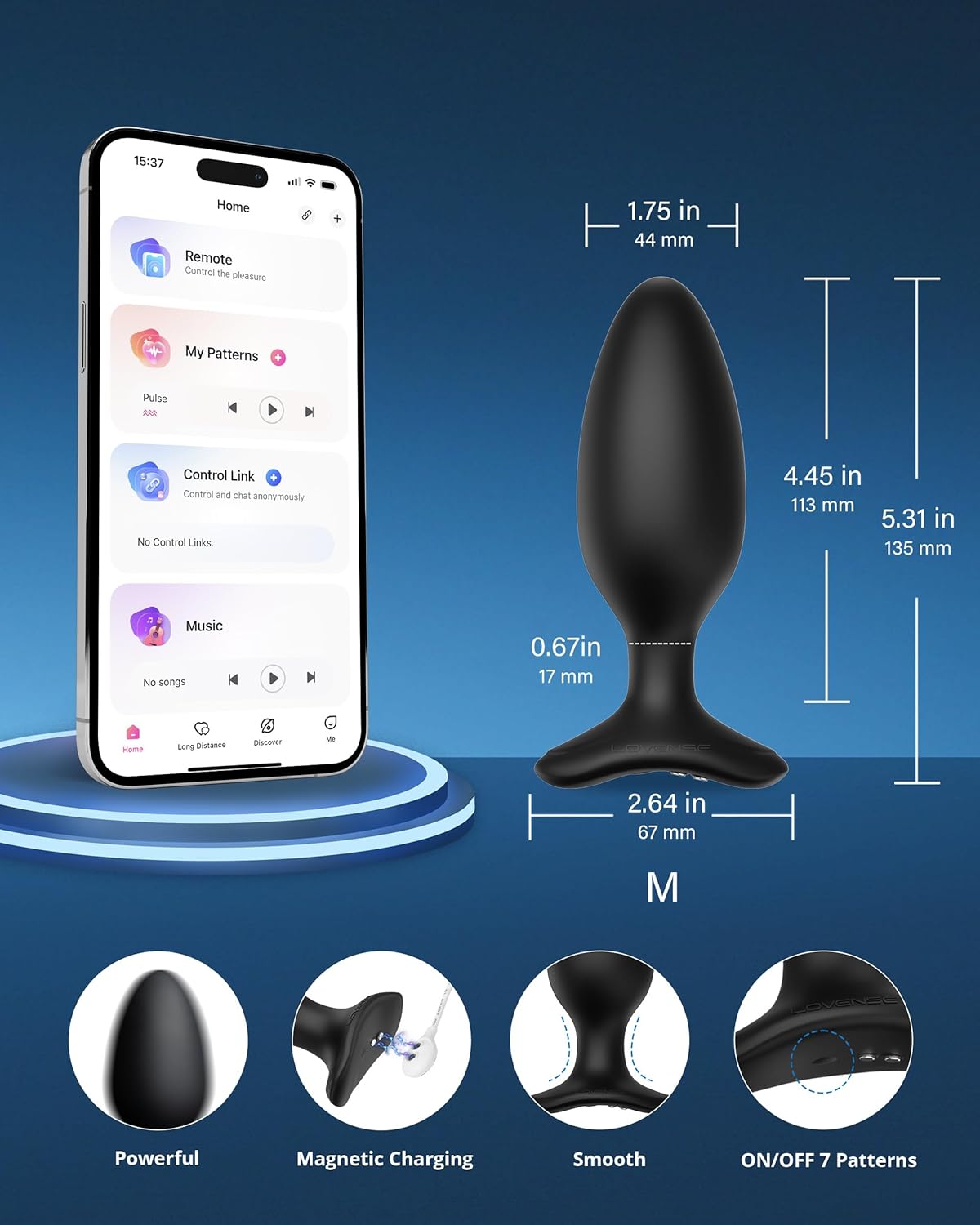 LOVENSE Hush 2 Vibrating Butt Plug 1.75. Silicone Anal Vibrator for Men with Remote Control. Waterproof and Rechargeable Big Plug Vibration Machine for Women. Adult Anal Plug Sex Toys for Couples - buysextoyth