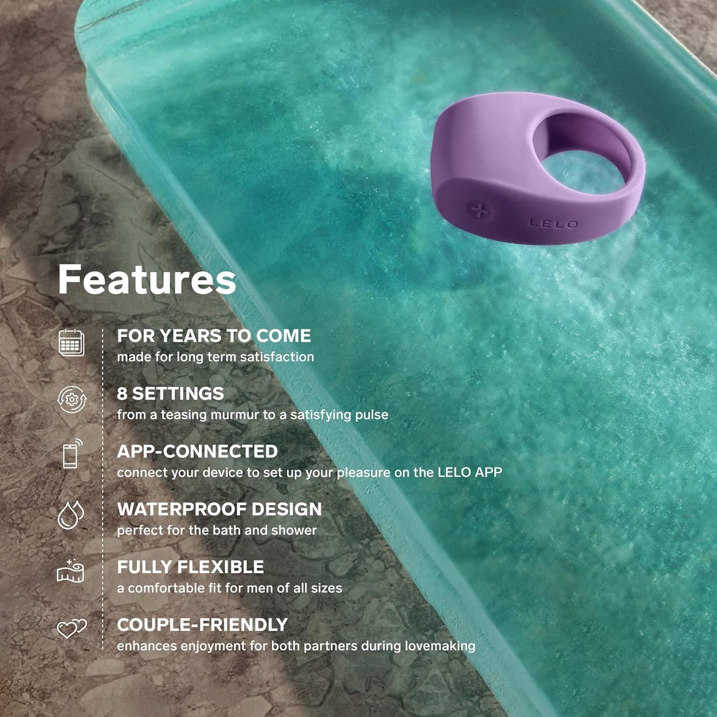 LELO TOR 3 Vibrating Penis Ring App Connected Adult Toy for Man and Woman. Couples Sex Toy with 8 Pleasure Settings for Enhanced Sensation. Silicone Cock Ring. Base Blue - buysextoyth