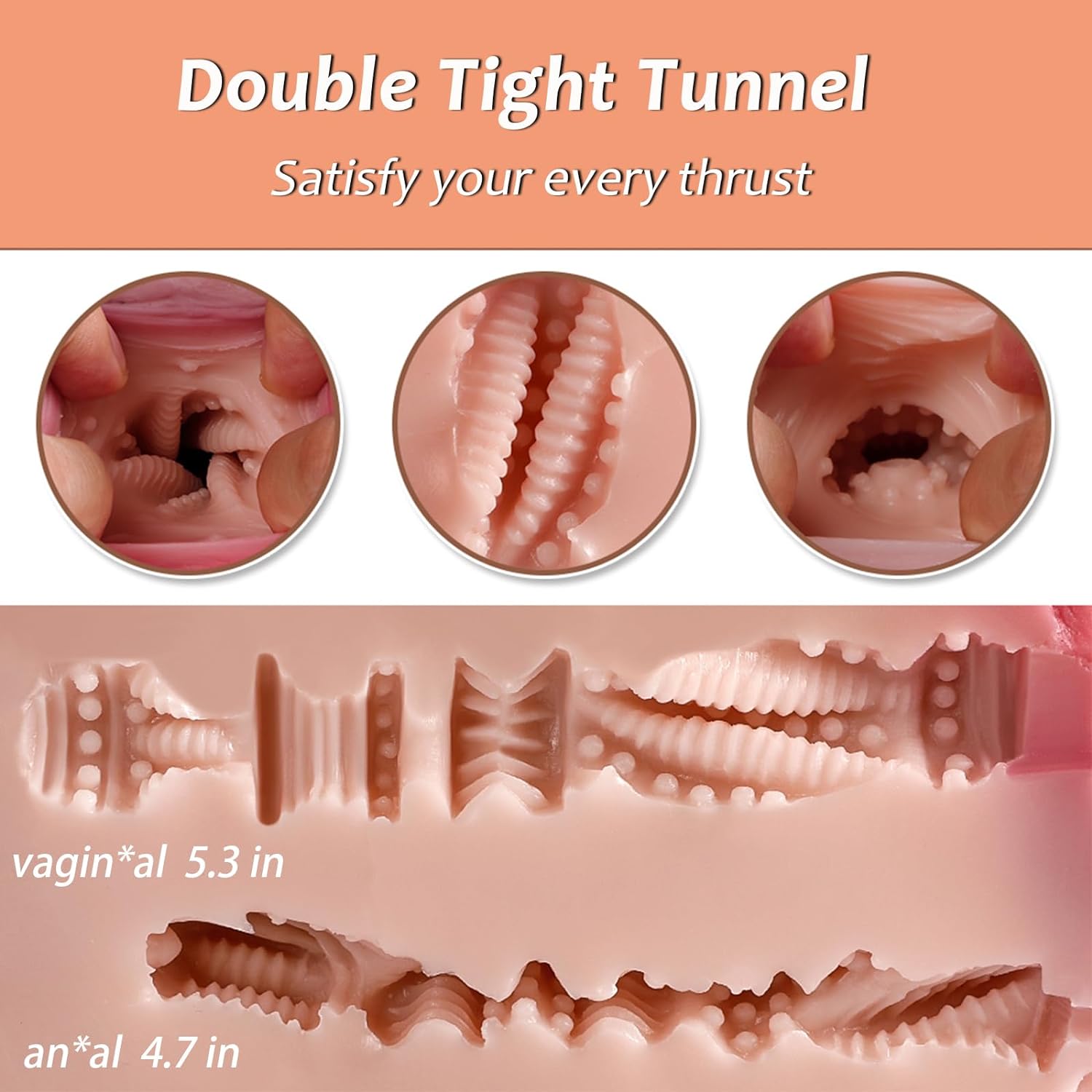 Vibrating Sex Doll Torso - 2Kg Pocket Pussy Ass Male Stroker Adult Realistic Sex Doll Hands Free Stroker Soft Butt Toy for Men with 10 Vibration Modes Sex Dolls Adult Toys for Men Vagina Anal Sex - buysextoyth