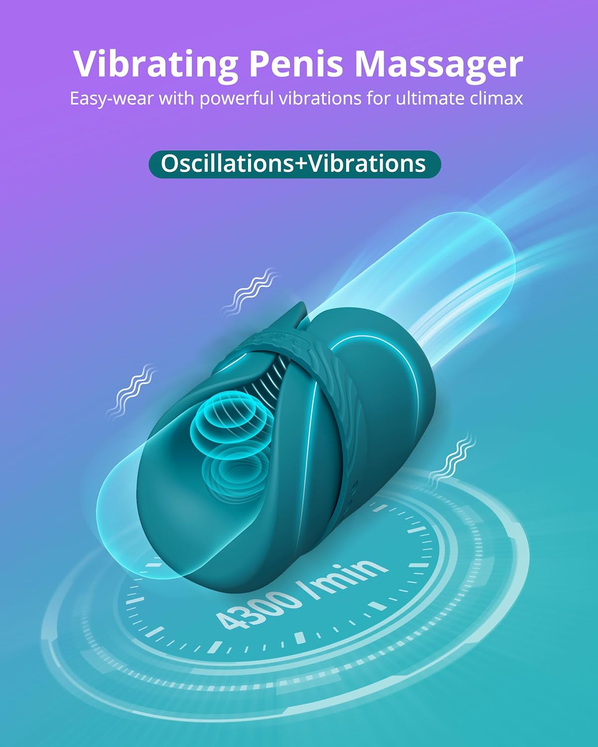 LOVENSE Gush 2 Automatic Male Masturbator Stroker. Vibrating & Oscillating Adult Sex Toys & Games with Endurance Training App Remote Control Penis Vibrator Massager Cock Ring. with Adjustable Buckles - buysextoyth