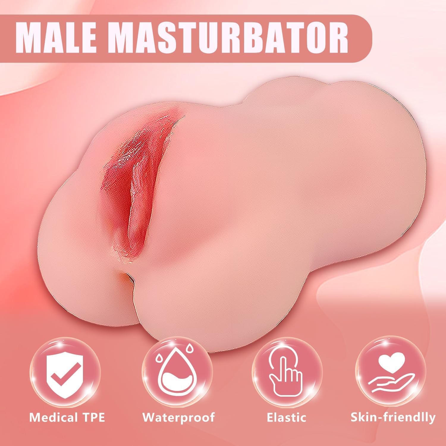 Male Masterburters Pocket Pussy Tight Silicone Blowjober Handsfree Underwear Men's Handheld Pocket Pussy Realistic Textured Pussies Pocket puzzy Silicone Pink A2 - buysextoyth