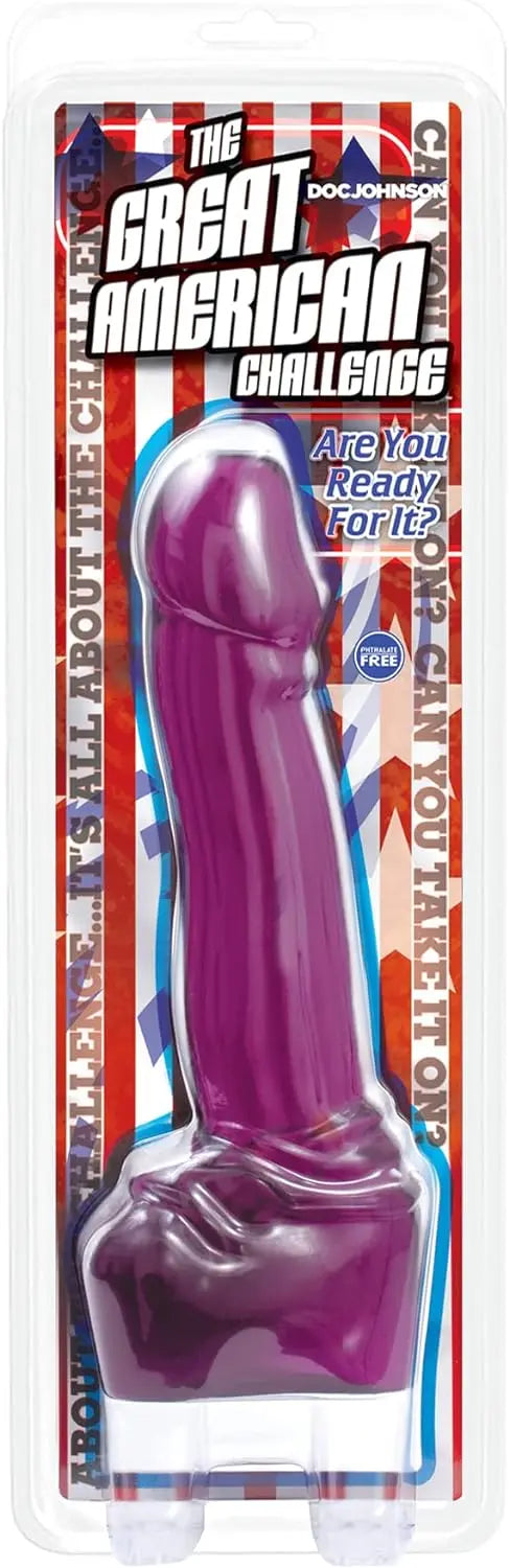 DOC JOHNSON - The Great American Challenge. Classic Adult Toy. O Ring Harness Compatible. Lifelike and Realistic Adult Toy for Women. Men. Experienced Adult Couples. Body Safe. Easy to Use (Purple) - buysextoyth