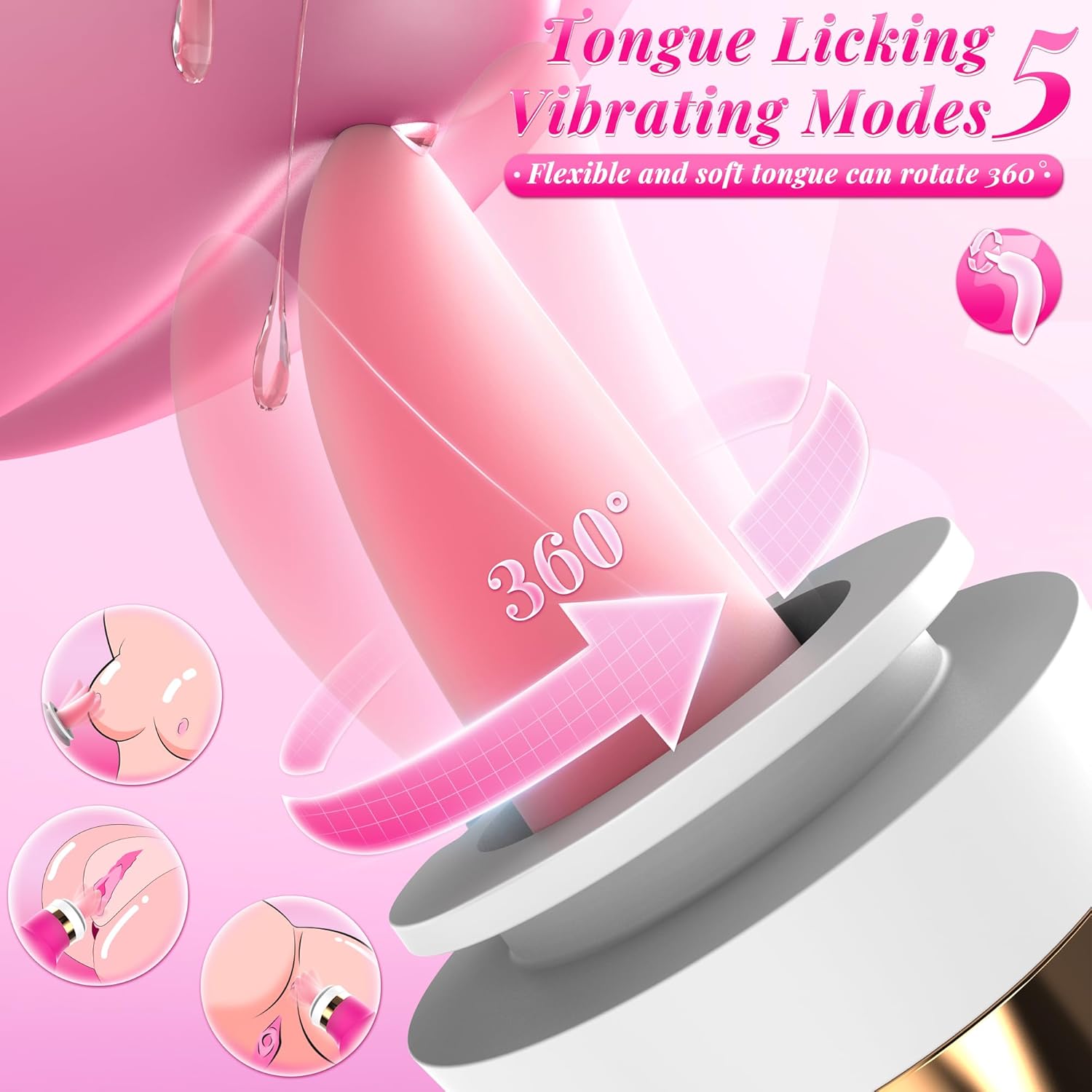 Sucking Vibrator Womens Sex Toys - Upgraded APP Adult Toys. 5 Tongue Licking Vibrators. 8 Auto & 1 Manual Suction Sex Toy. Nipples Anal Clitoral G Spot Vibrator Stimulator for Female Couples Sex Toys - buysextoyth