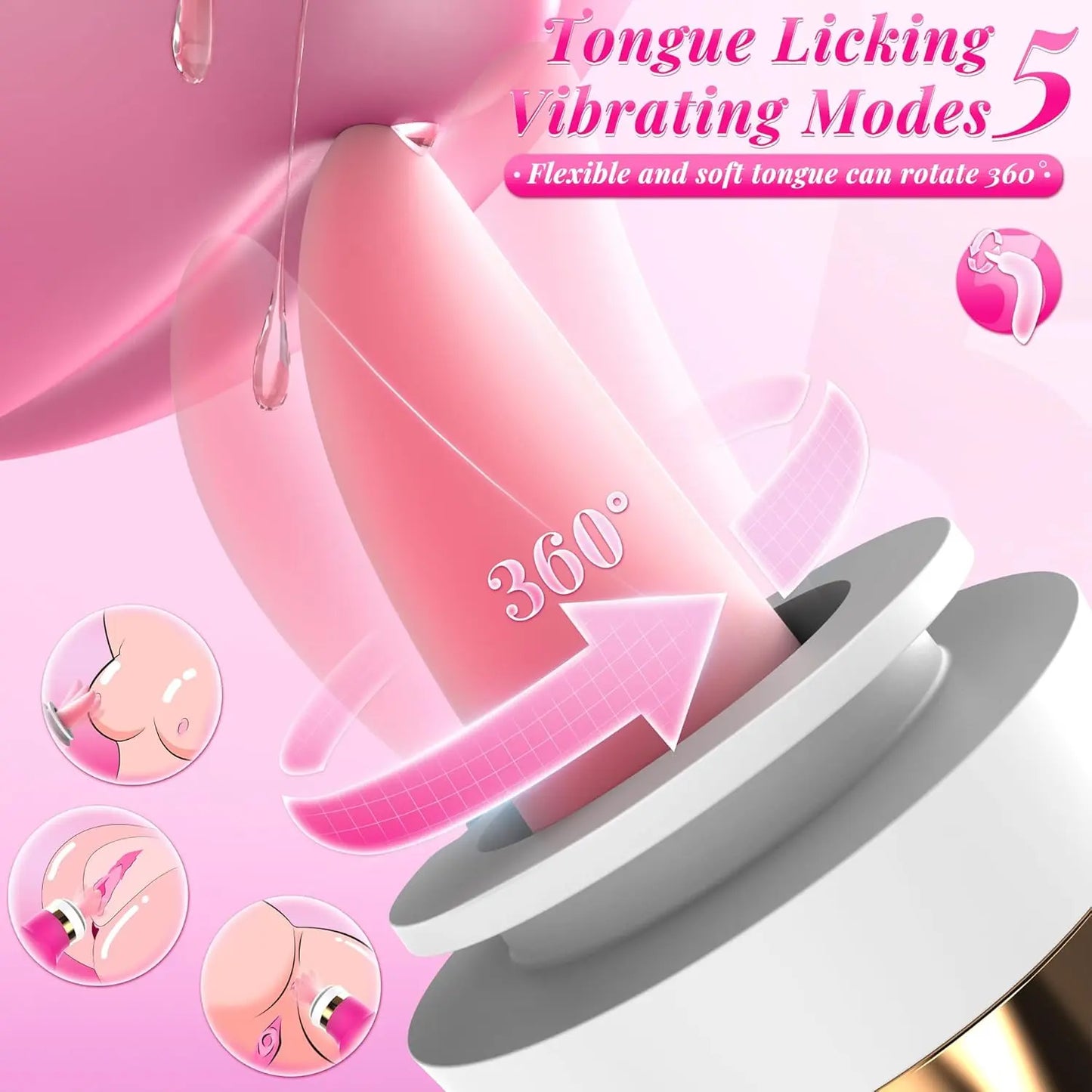 Sucking Vibrator Womens Sex Toys - Upgraded APP Adult Toys. 5 Tongue Licking Vibrators. 8 Auto & 1 Manual Suction Sex Toy. Nipples Anal Clitoral G Spot Vibrator Stimulator for Female Couples Sex Toys - buysextoyth