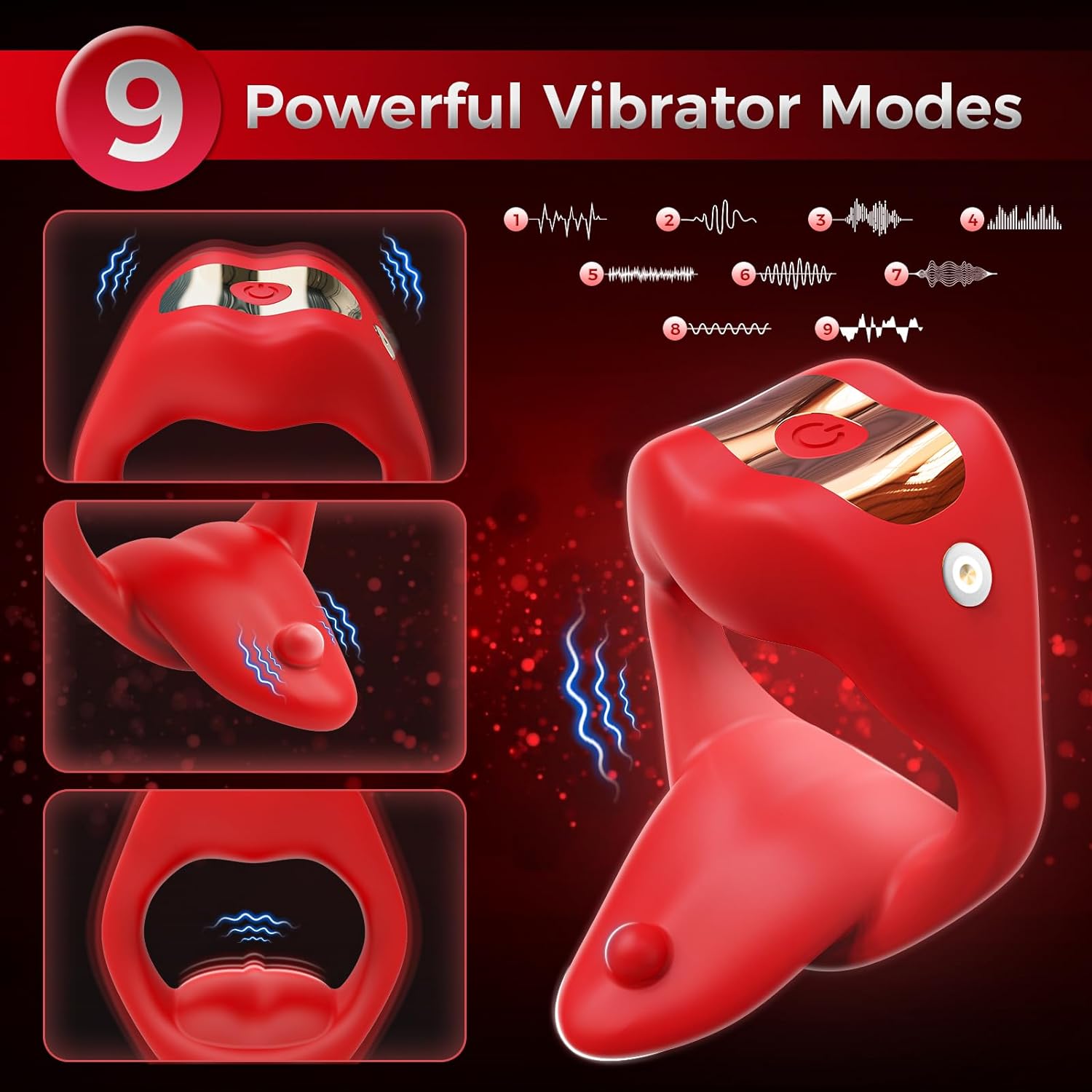 Vibrating Cock Ring Sex Toys for Men. Penis Ring Tongue Design with 9 Vibration Modes. Adult Toys Vibrator with APP Control. Male Couples Sex Toys Clitoral Vibrator. Adult Sex Toys & Games for Couple - buysextoyth