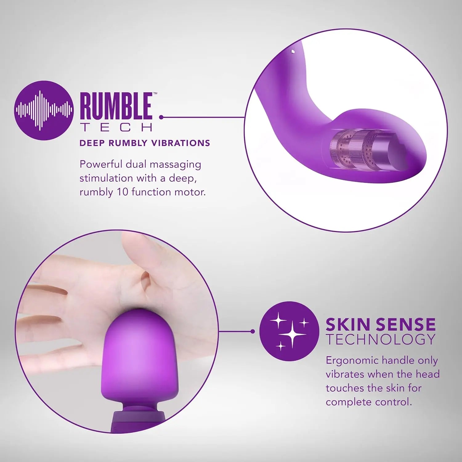 Blush Wellness Dual Sense - Innovative Touch Sensitive Ultra Soft Silicone Massage Wand - Target Sore Muscles- 10 Powerful Rumbly Vibration Functions On Both Ends of Massager - IPX7 Waterproof - buysextoyth