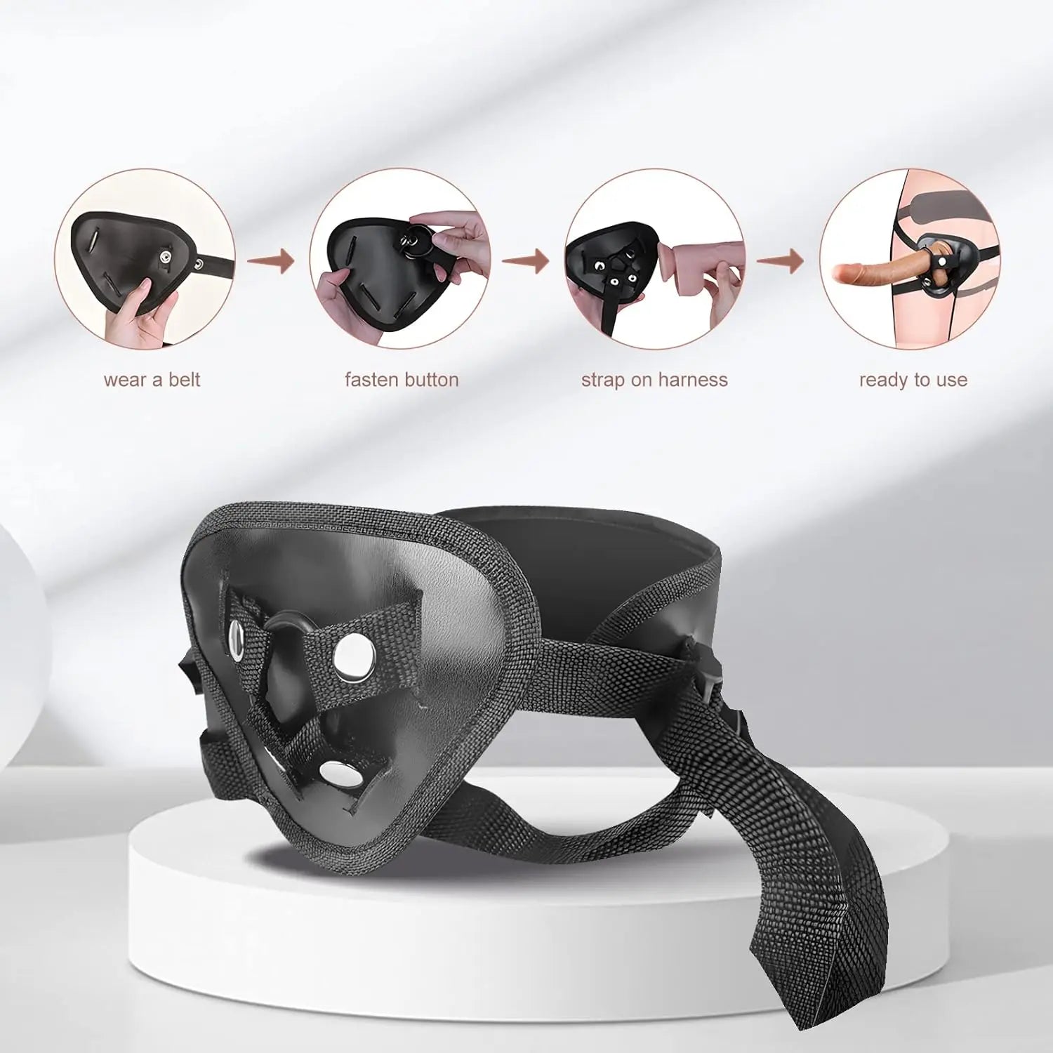 Strap-on Realistic Vibrating Dildo Wearable Harness with Bullet Vibrator. Detachable Silicone G Spot Stimulator. Vagina Massager Female Masturbator Sex Toys for Women Lesbian Couple (Flesh) - buysextoyth