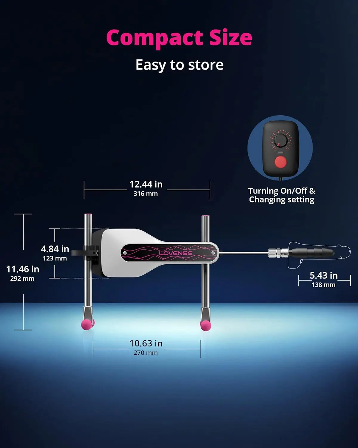 LOVENSE Mini Sex Machine. Sex Toys - Machines & Devices with Remote Control. Thrusting Machine for Women for G Spot Anal Stimulation. Adult Toys with Dildo Discreet Packaging - buysextoyth