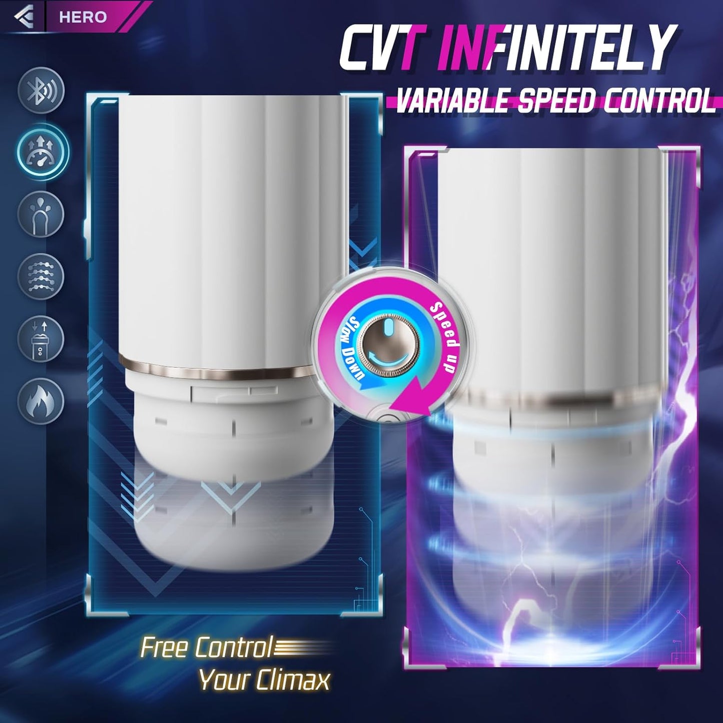 6 in 1 Automatic Male Masturbator. Male Masturbator Toy with CVT Thrusting & 10 Vibrating. Bluetooth Control Electric Pocket Pussy Stroker with Heating. Sex Toys for Men Masturbation with Headphones - buysextoyth
