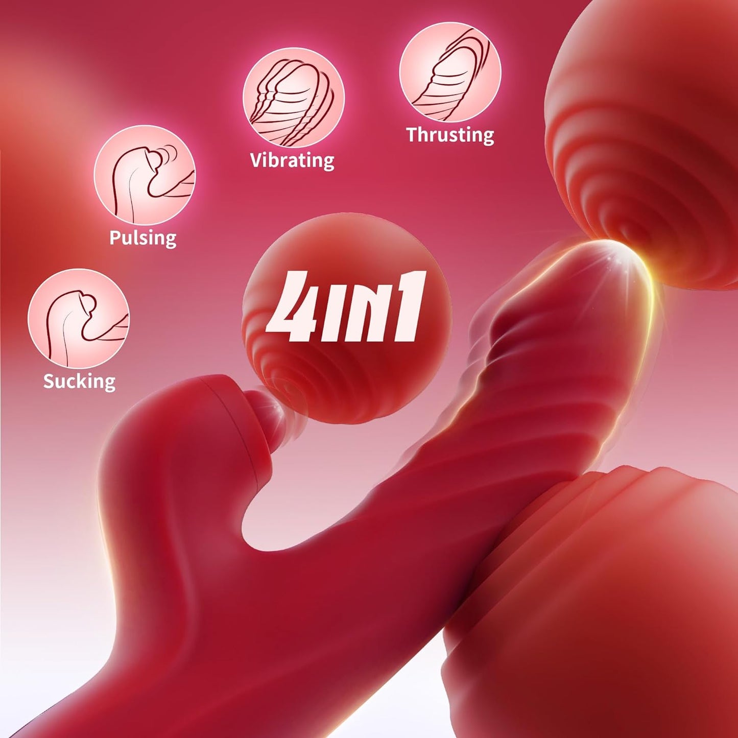 Vibrator Thrusting Dildo for Women Toendi G Spot Vibrator Clitoral Stimulator Sex Toys Dildos Vibrator with 10 Vibration 7 Thrust Mode with Licking. Rabbit Vibrators Adult Sex Toy for Women and Couple - buysextoyth