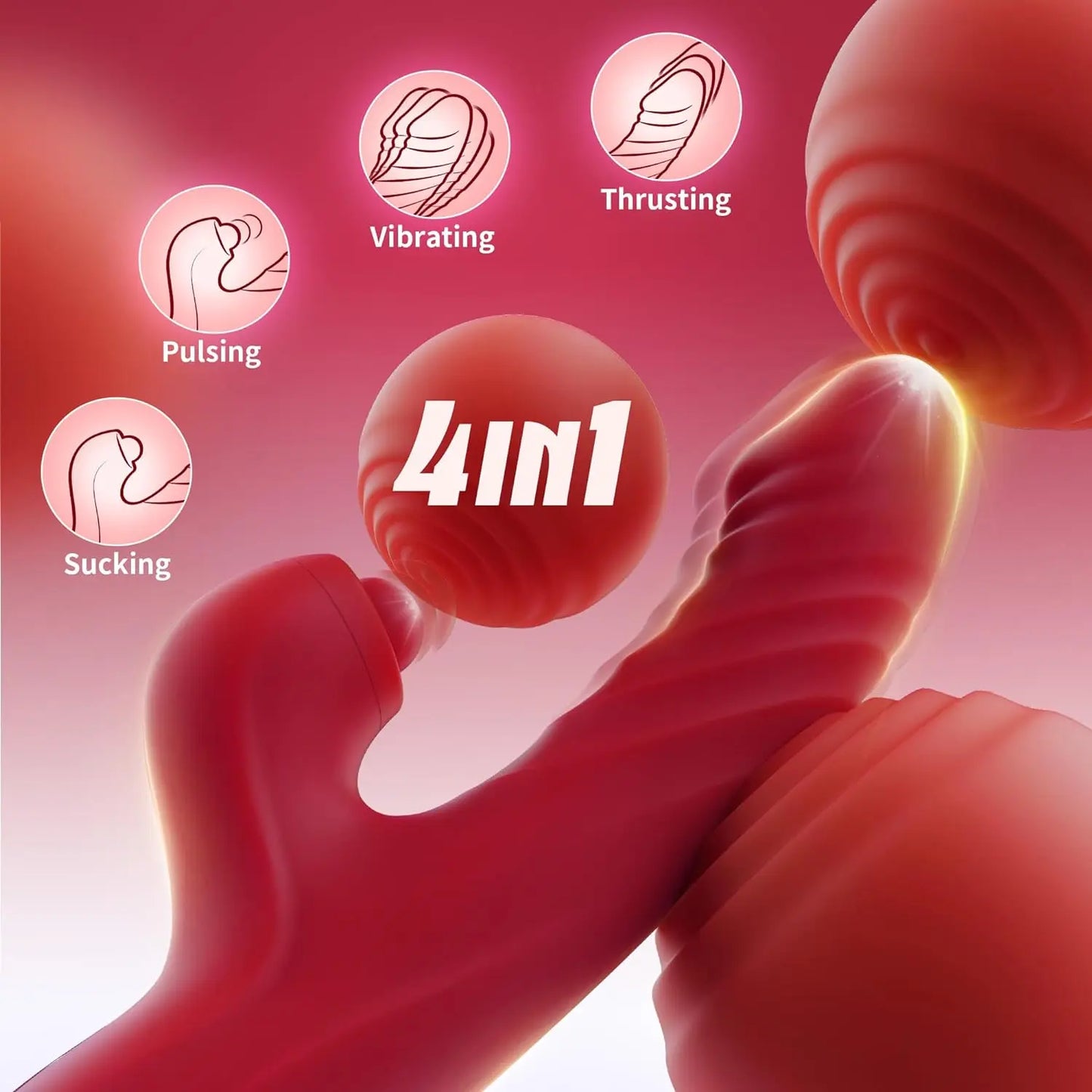 Vibrator Thrusting Dildo for Women Toendi G Spot Vibrator Clitoral Stimulator Sex Toys Dildos Vibrator with 10 Vibration 7 Thrust Mode with Licking. Rabbit Vibrators Adult Sex Toy for Women and Couple - buysextoyth