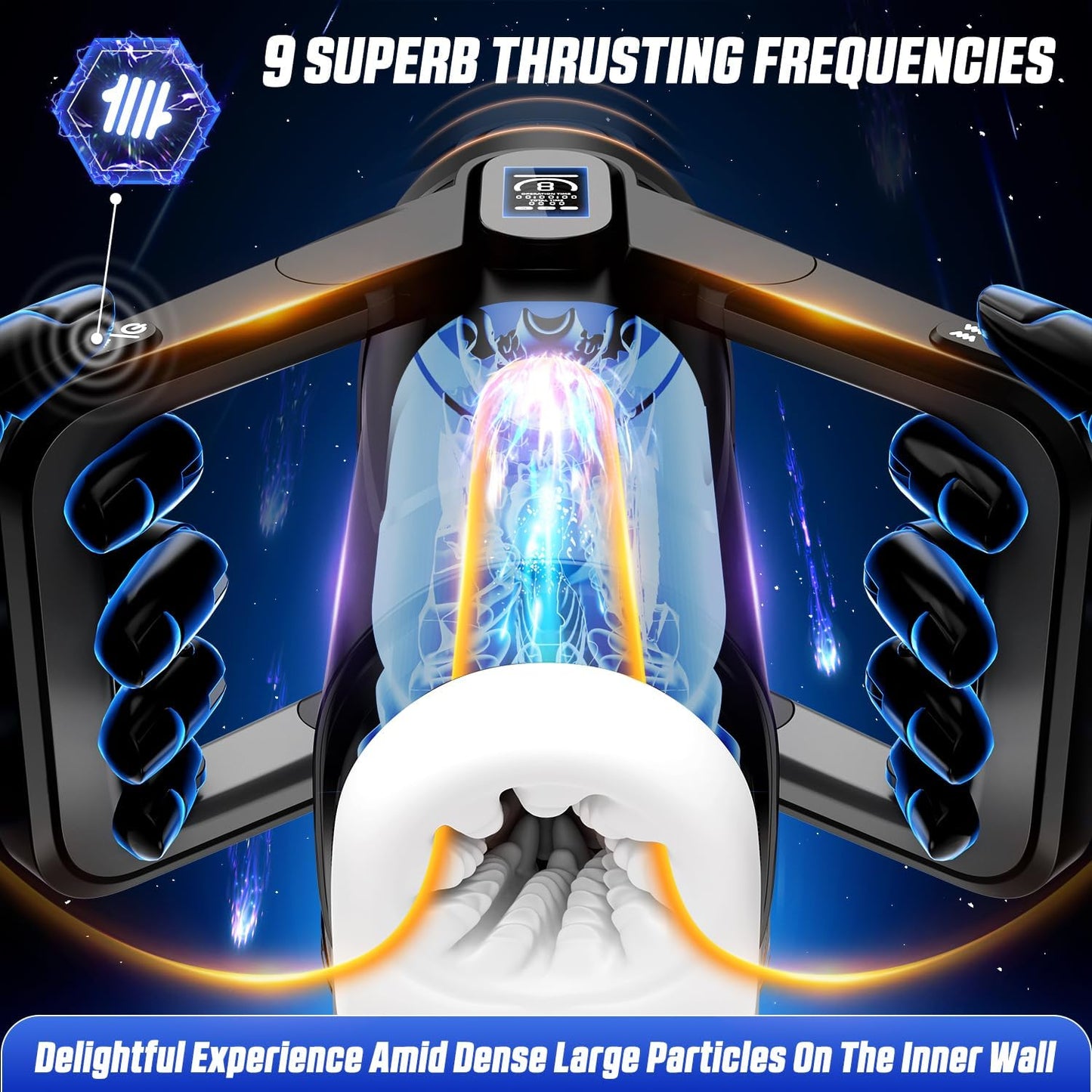 Automatic Male Masturbator Sex Toys for Men - Male Sex Toy with 9 Thrusting & 9 Scrotal Vibrations & Wing Handle Design with LCD Display Penis Pump. Pocket Pussy Sex Machine. Adult Sex Toys & Games - buysextoyth