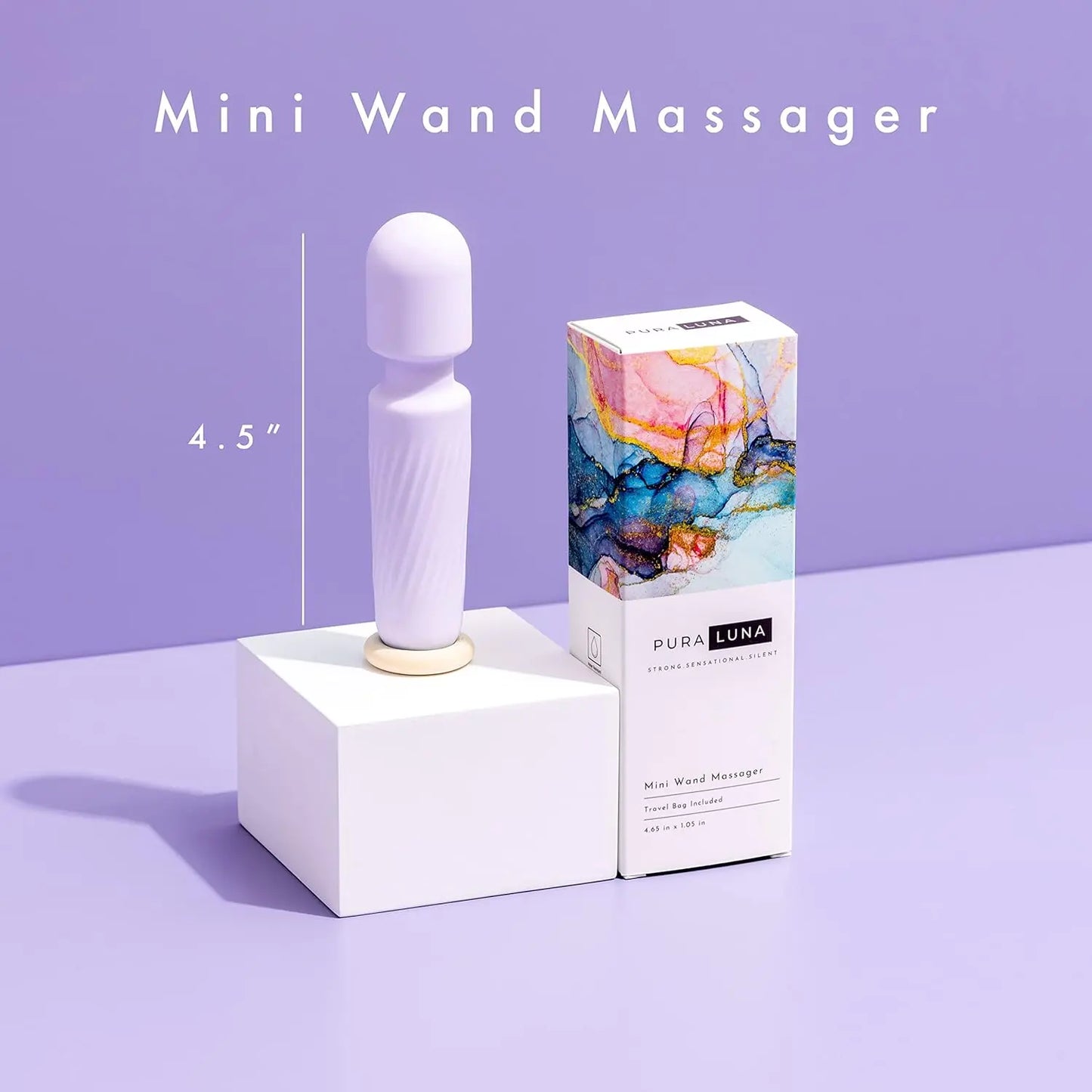 Mini Personal Massager - Travel Bag Included - Waterproof. Quiet. Powerful & USB Rechargeable with 10 Vibration Modes (Light Purple) - buysextoyth