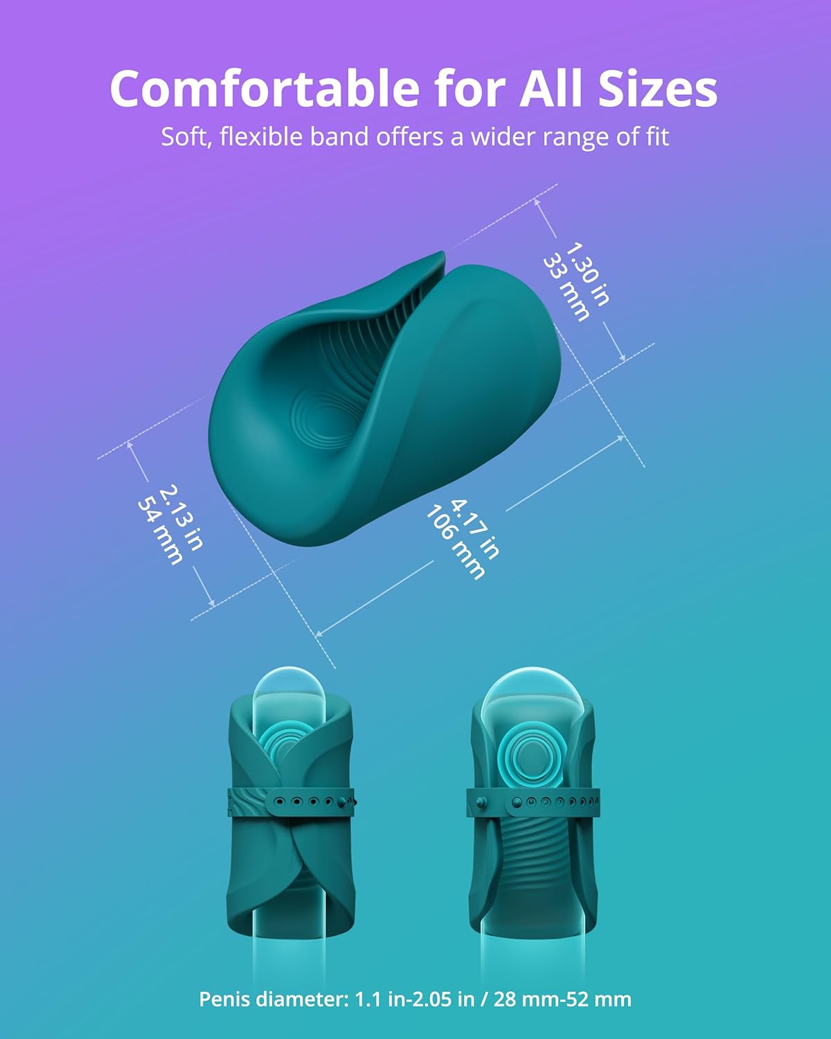 LOVENSE Gush 2 Automatic Male Masturbator Stroker. Vibrating & Oscillating Adult Sex Toys & Games with Endurance Training App Remote Control Penis Vibrator Massager Cock Ring. with Adjustable Buckles - buysextoyth