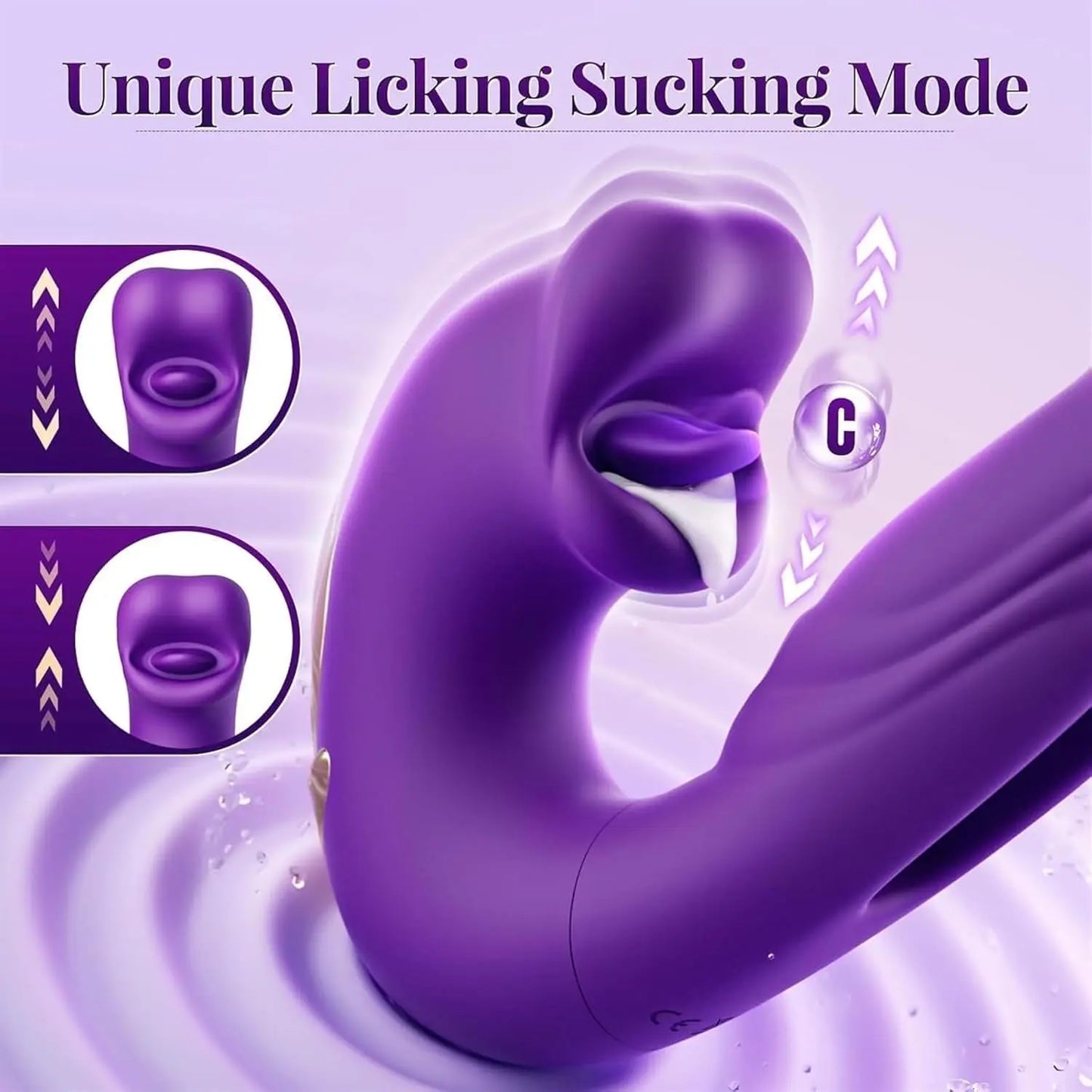 3 in 1 Tongue Licking Finger Flapping G Spot Dildo Vibrator Sex Toys for Women Clitoral Stimulation Massager Adults Masturbator - buysextoyth