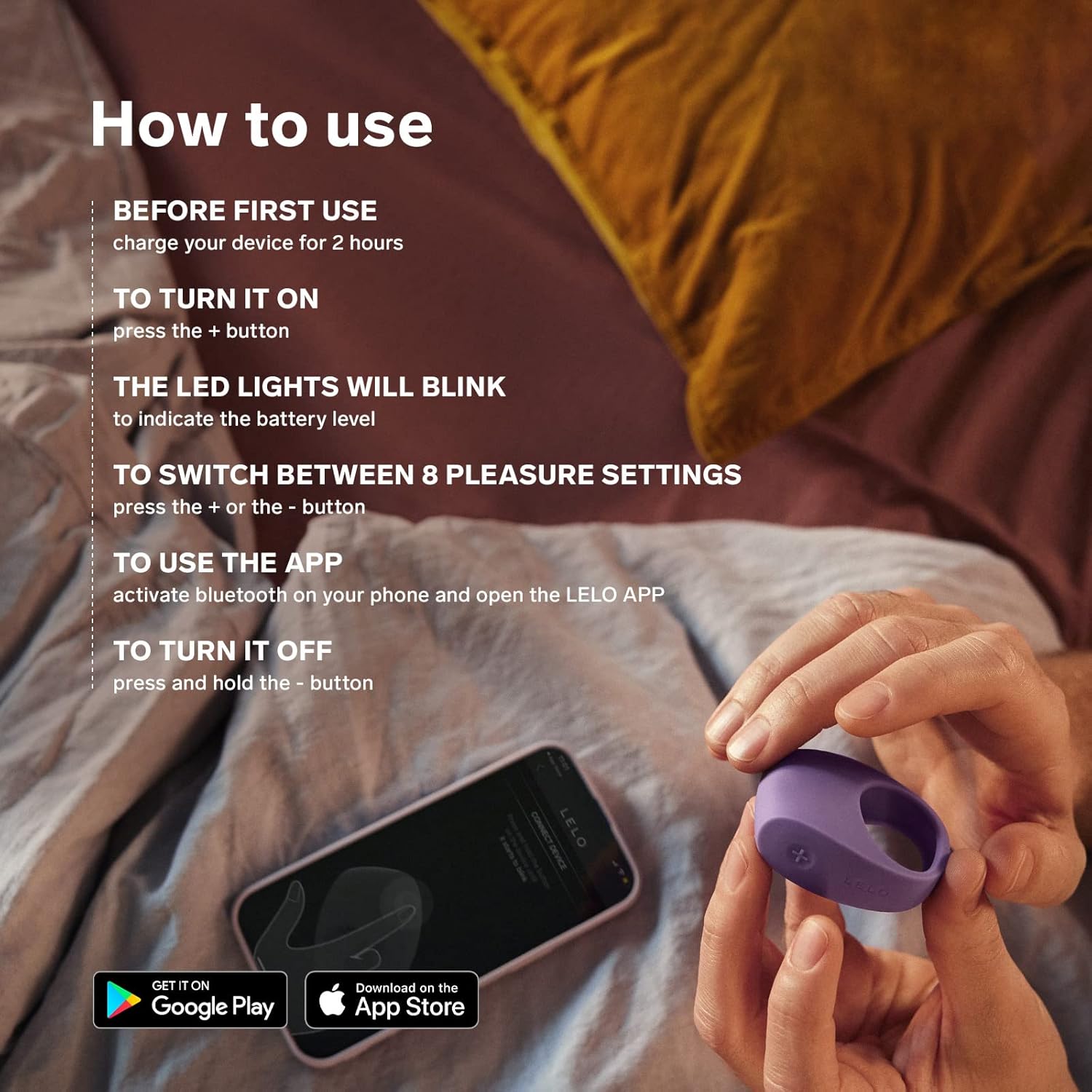 LELO TOR 3 Vibrating Penis Ring App Connected Adult Toy for Man and Woman. Couples Sex Toy with 8 Pleasure Settings for Enhanced Sensation. Silicone Cock Ring. Base Blue - buysextoyth
