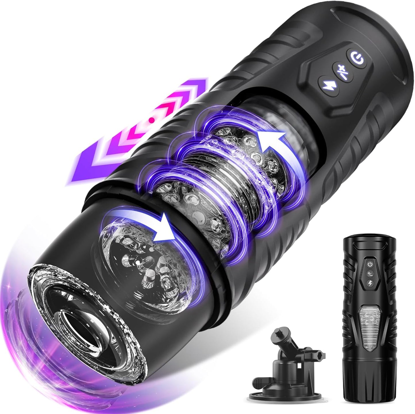 Automatic Male Masturbator Sex Toys for Men - Adult Toy Male Sex Toys with 7 Thrusting & 7 Rotating Modes.Hands Free Pocket Pussy Sex Machine with Visual Window & Suction Base Electric Penis Pump - buysextoyth