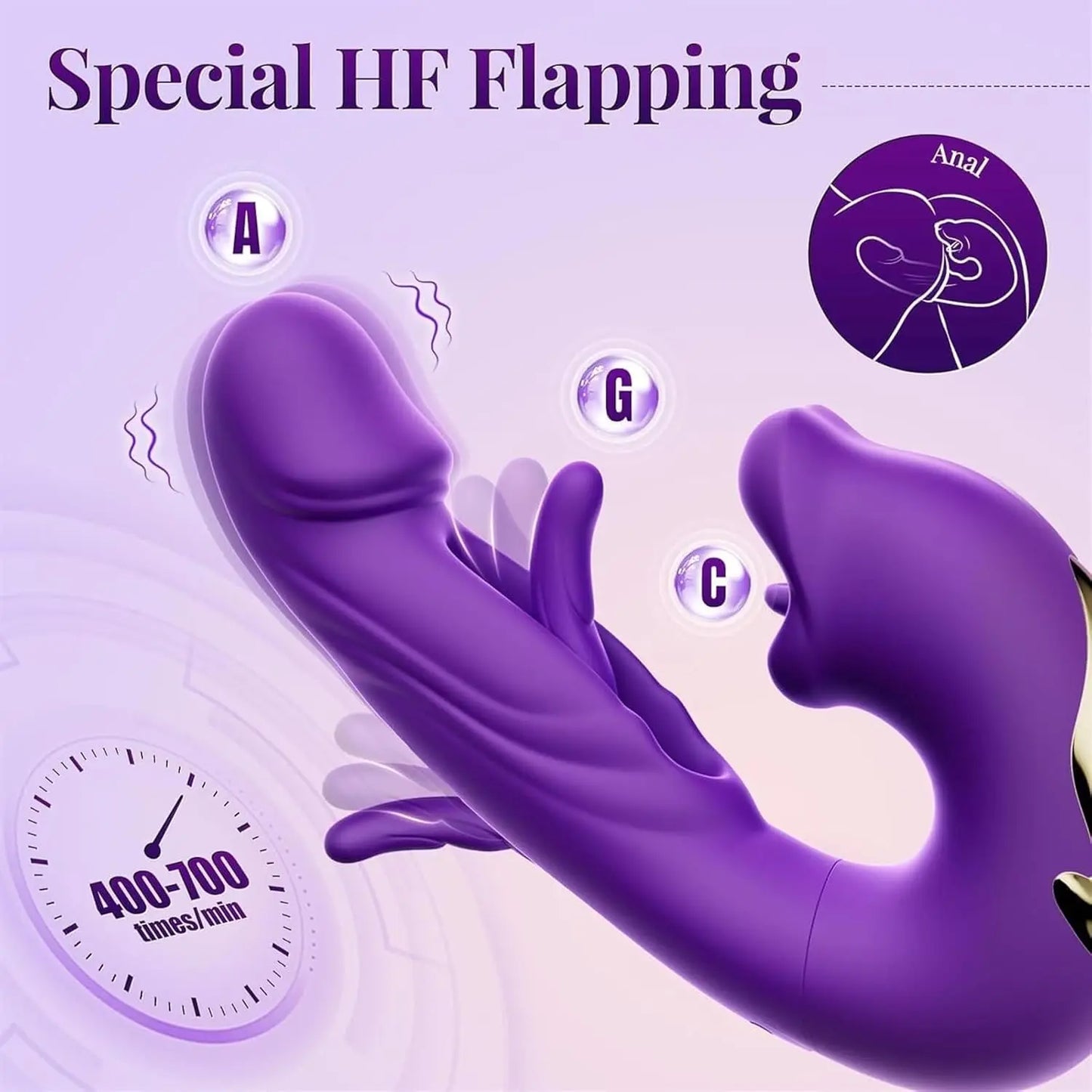 3 in 1 Tongue Licking Finger Flapping G Spot Dildo Vibrator Sex Toys for Women Clitoral Stimulation Massager Adults Masturbator - buysextoyth