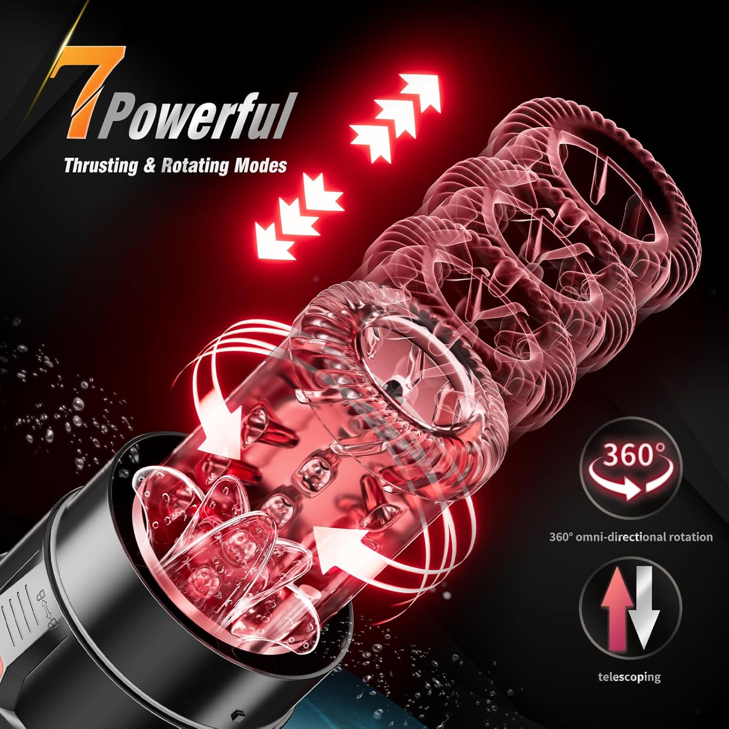 Male Masturbator Penis Pump - Male Sex Toys for Men with Upgrade 12 S Vacuum Pump & 7 Thrusting Rotating Vibrating Sucking Licking LCD Adult Toys Mens Sex Toys Pumps & Enlargers - buysextoyth