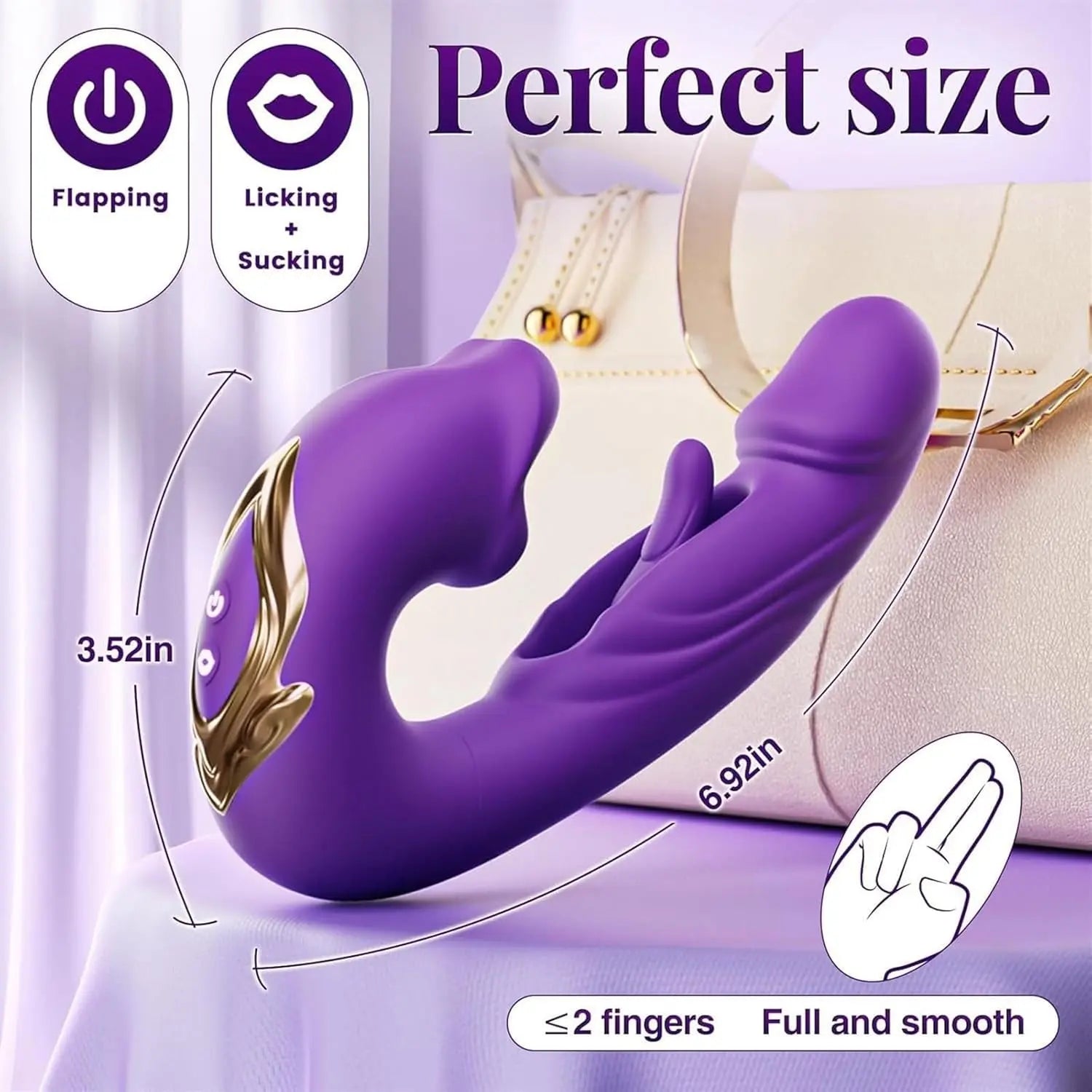 3 in 1 Tongue Licking Finger Flapping G Spot Dildo Vibrator Sex Toys for Women Clitoral Stimulation Massager Adults Masturbator - buysextoyth