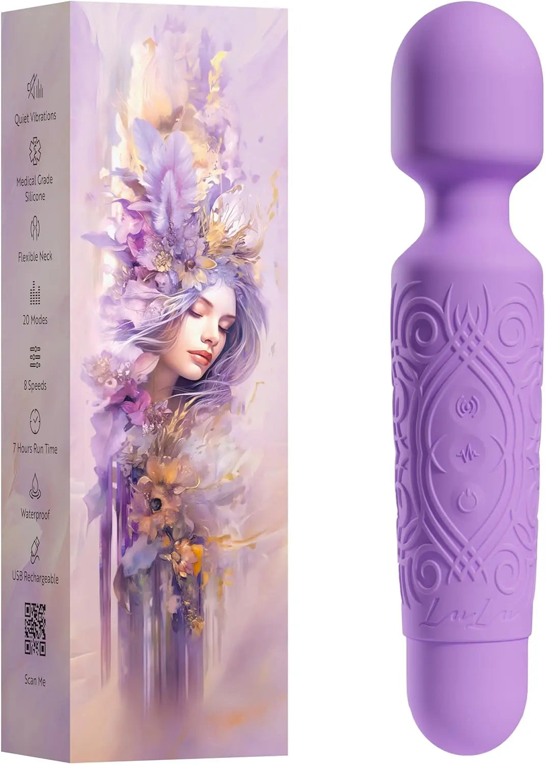 7+ Personal Massager - Cordless. Therapeutic & Rechargeable Mini Stress Relief Silicone - for Foot Back Neck - Upgraded Memory 5 Speeds 20 Patterns - buysextoyth
