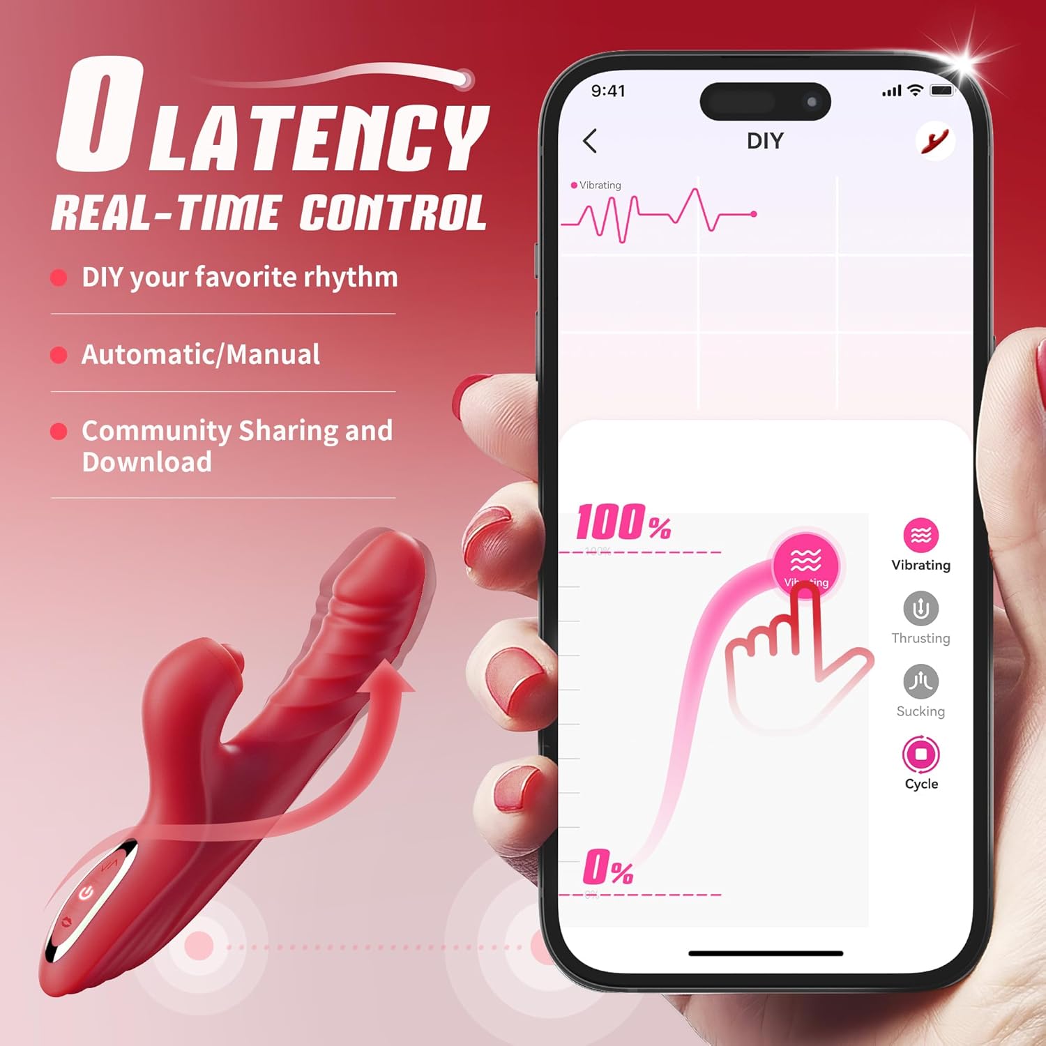 Vibrator Thrusting Dildo for Women Toendi G Spot Vibrator Clitoral Stimulator Sex Toys Dildos Vibrator with 10 Vibration 7 Thrust Mode with Licking. Rabbit Vibrators Adult Sex Toy for Women and Couple - buysextoyth