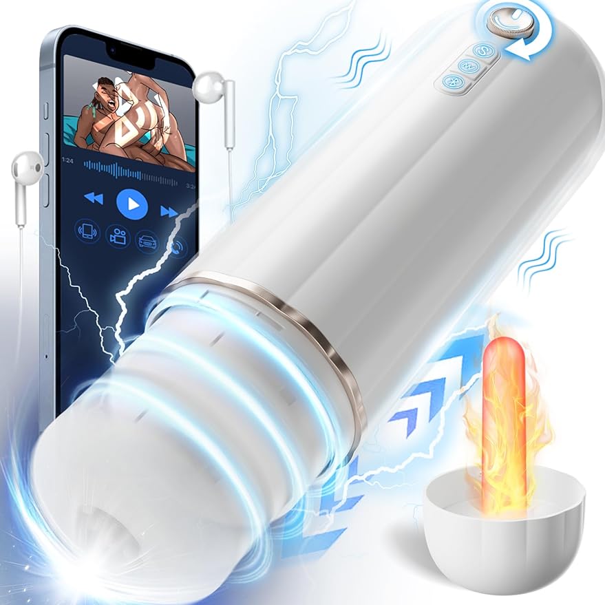 6 in 1 Automatic Male Masturbator. Male Masturbator Toy with CVT Thrusting & 10 Vibrating. Bluetooth Control Electric Pocket Pussy Stroker with Heating. Sex Toys for Men Masturbation with Headphones - buysextoyth