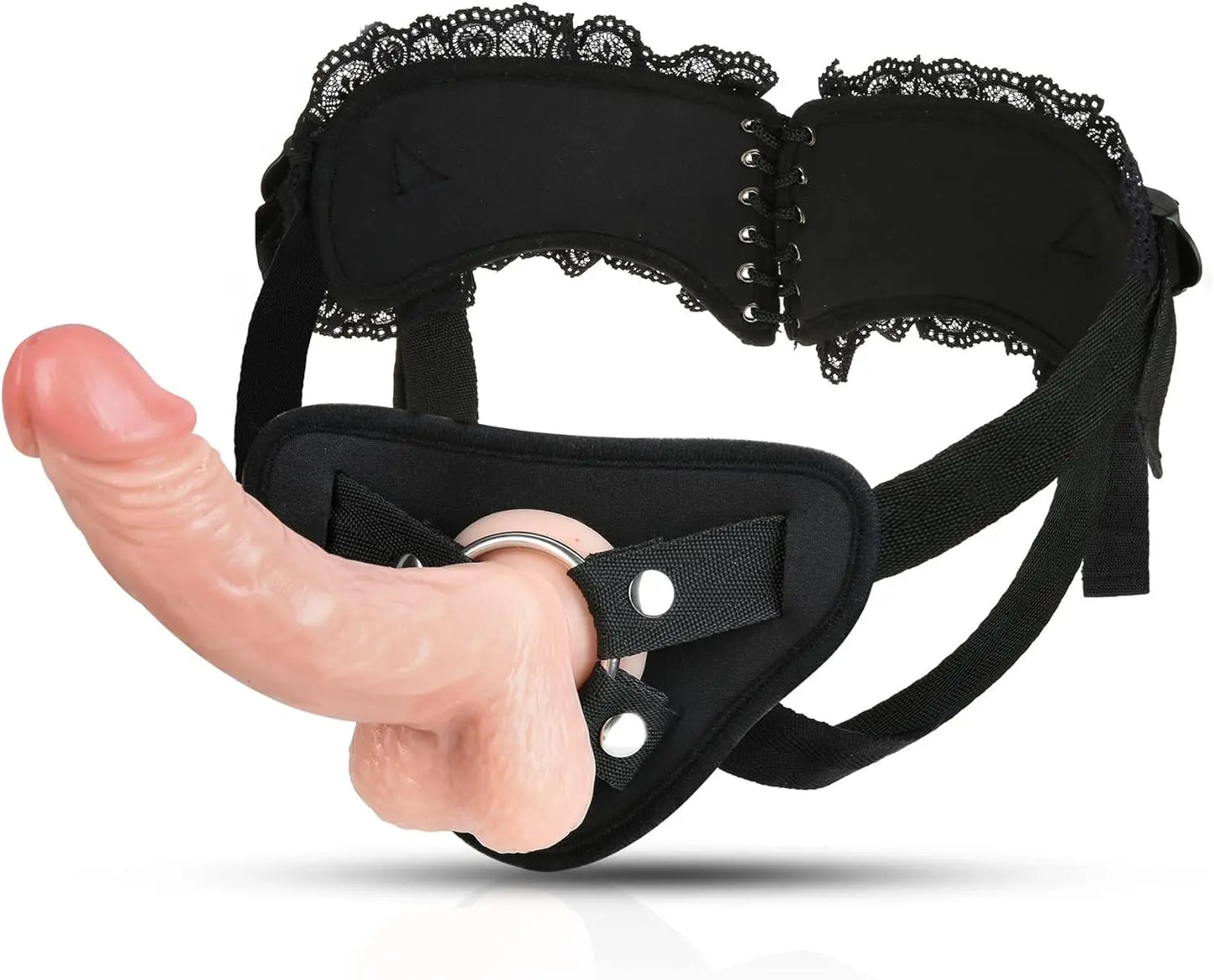Strap On Dildo Harness for Pegging. Sex Harness with Realistic Anal Dildo Penis G-Spot Stimulator Sex Toys for Women Lesbian Couple. 7.5 Inch Silicone Dildo with Suction Cup Anal Sex Toys for Beginner - buysextoyth