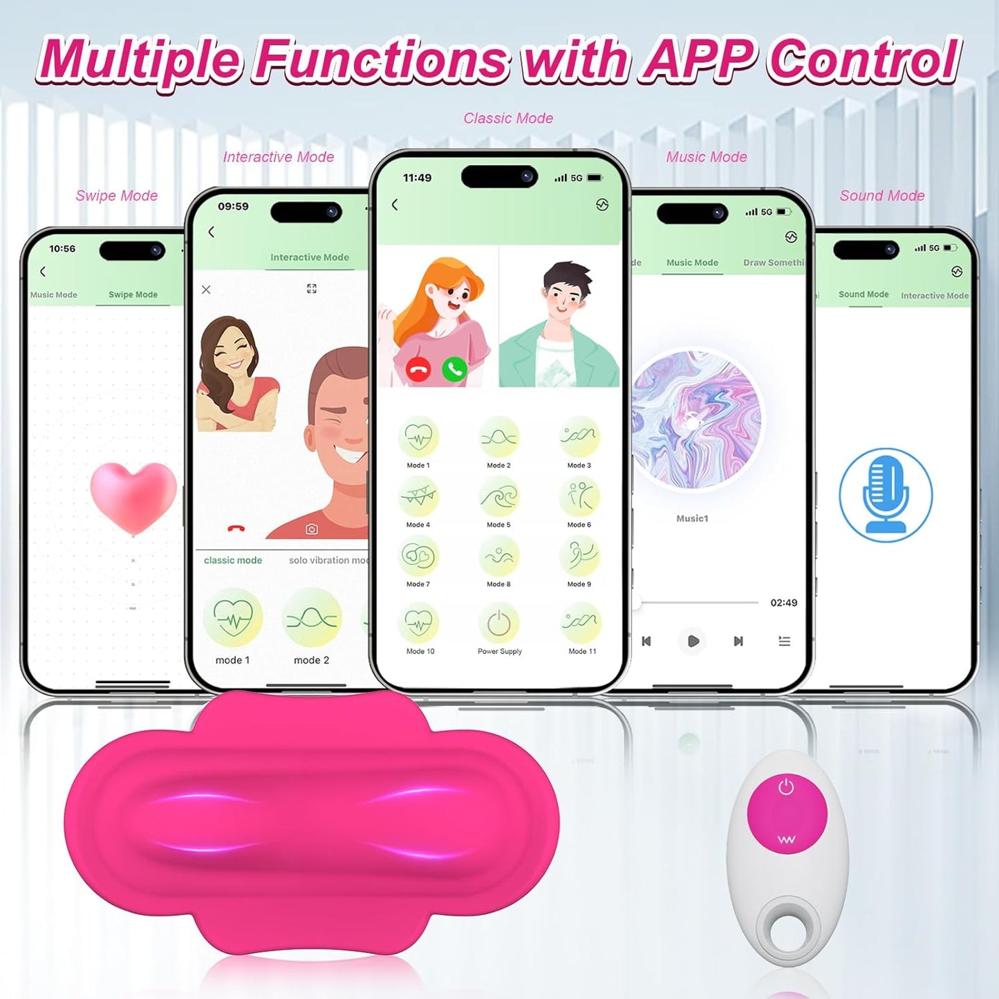 Wearable Panty APP Remote Control Vibrators Adult Sex Toys for Women or Couples. Clitoral Mini Egg Bullet Butterfly Vibrator Rose Toy. G Spot Dildo Vagina Stimulator with Tongue Licking Sex Machine - buysextoyth