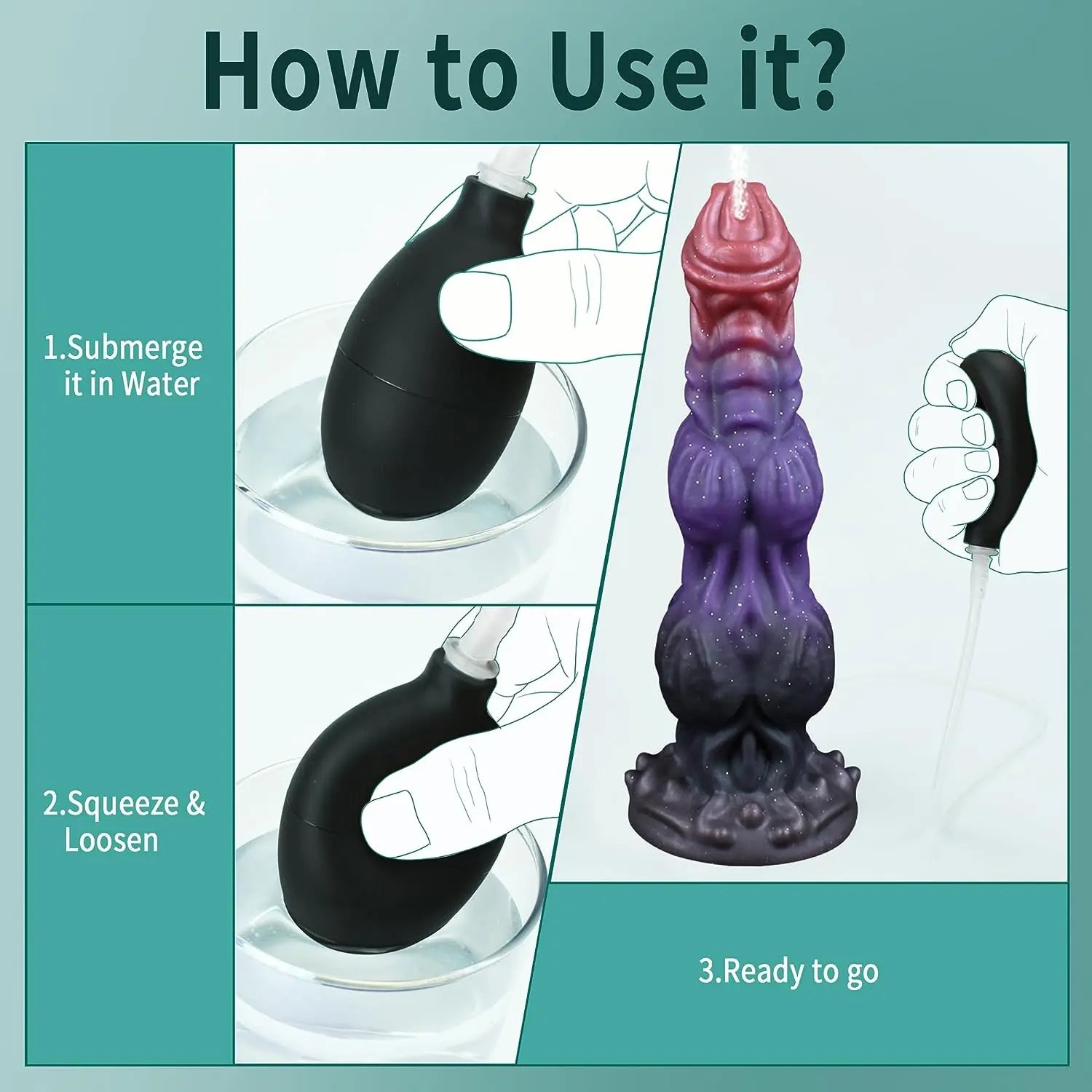 9.6 Monster Dildo Squirting Dildo Silicone Ejaculating Dildo with Knots. Fantasy Dildo Thick Dragon Dildo Horse Dildo with Strong Suction Cup. Huge Dog Dildo Soft Anal Dildo. Adult Toys for Women Men - buysextoyth