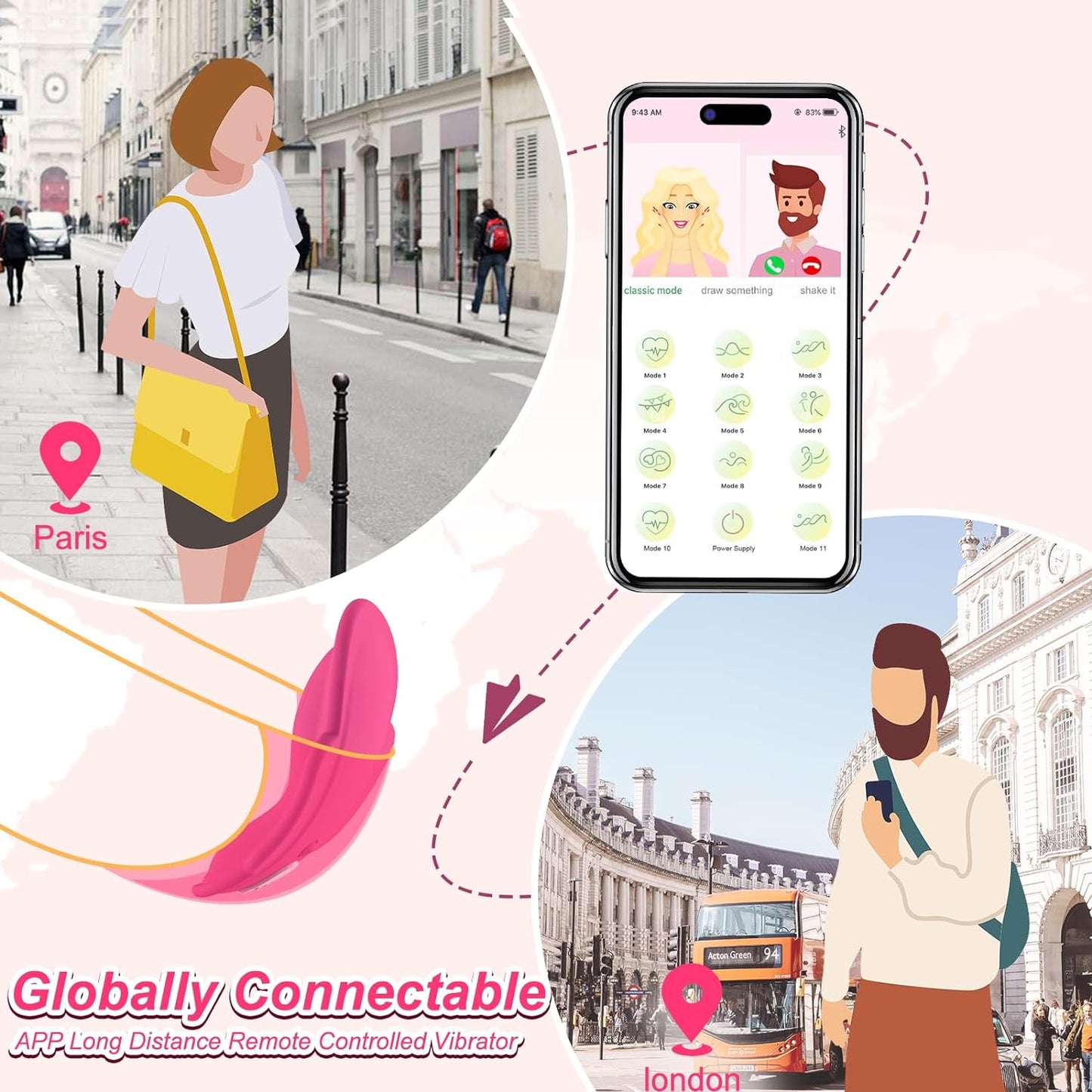 Wearable Panty APP Remote Control Vibrators Adult Sex Toys for Women or Couples. Clitoral Mini Egg Bullet Butterfly Vibrator Rose Toy. G Spot Dildo Vagina Stimulator with Tongue Licking Sex Machine - buysextoyth