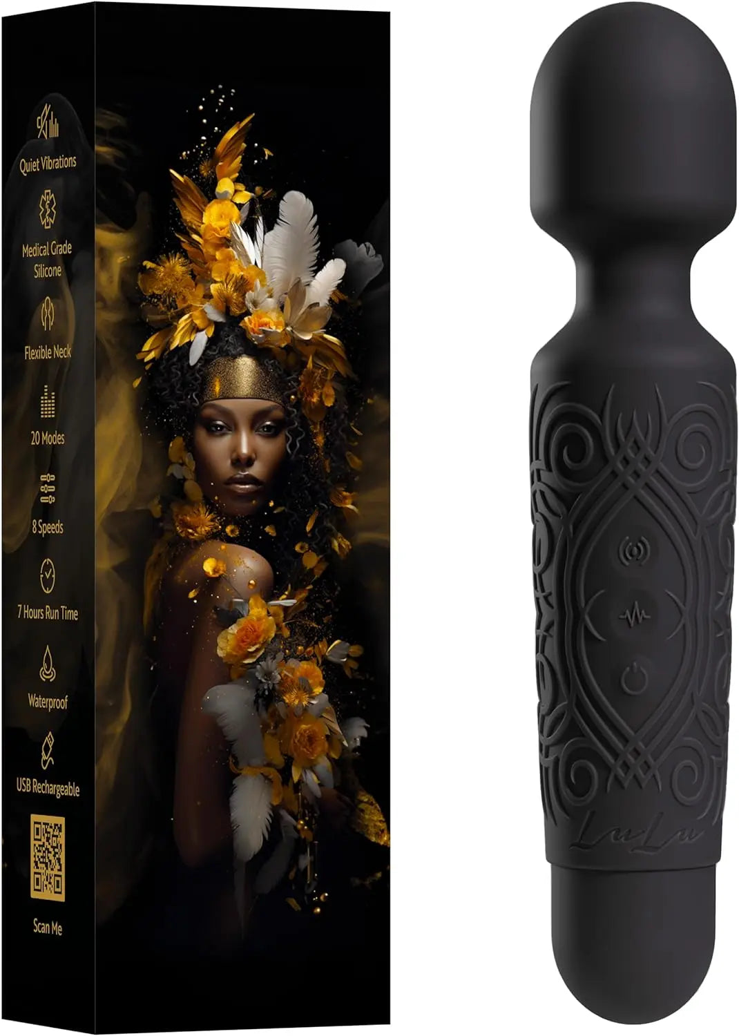 7+ Personal Massager - Cordless. Therapeutic & Rechargeable Mini Stress Relief Silicone - for Foot Back Neck - Upgraded Memory 5 Speeds 20 Patterns - buysextoyth