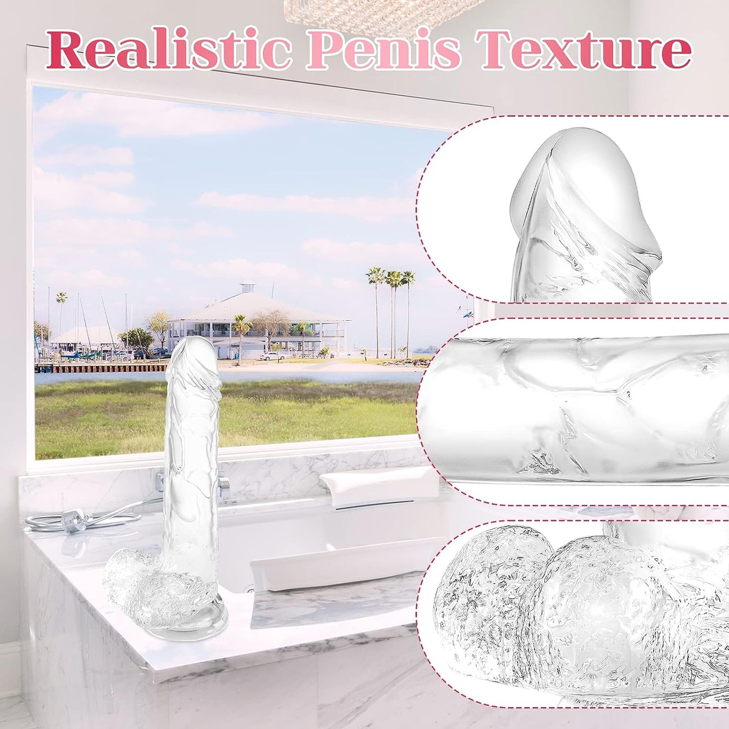 7.3 inch Soft dilod. Dildos.Realistic Dildo. Human Safety Material. with Powerful Suction Cups. Suitable for Women/Men/Gay. Adult Toys for Women or Beginer - buysextoyth