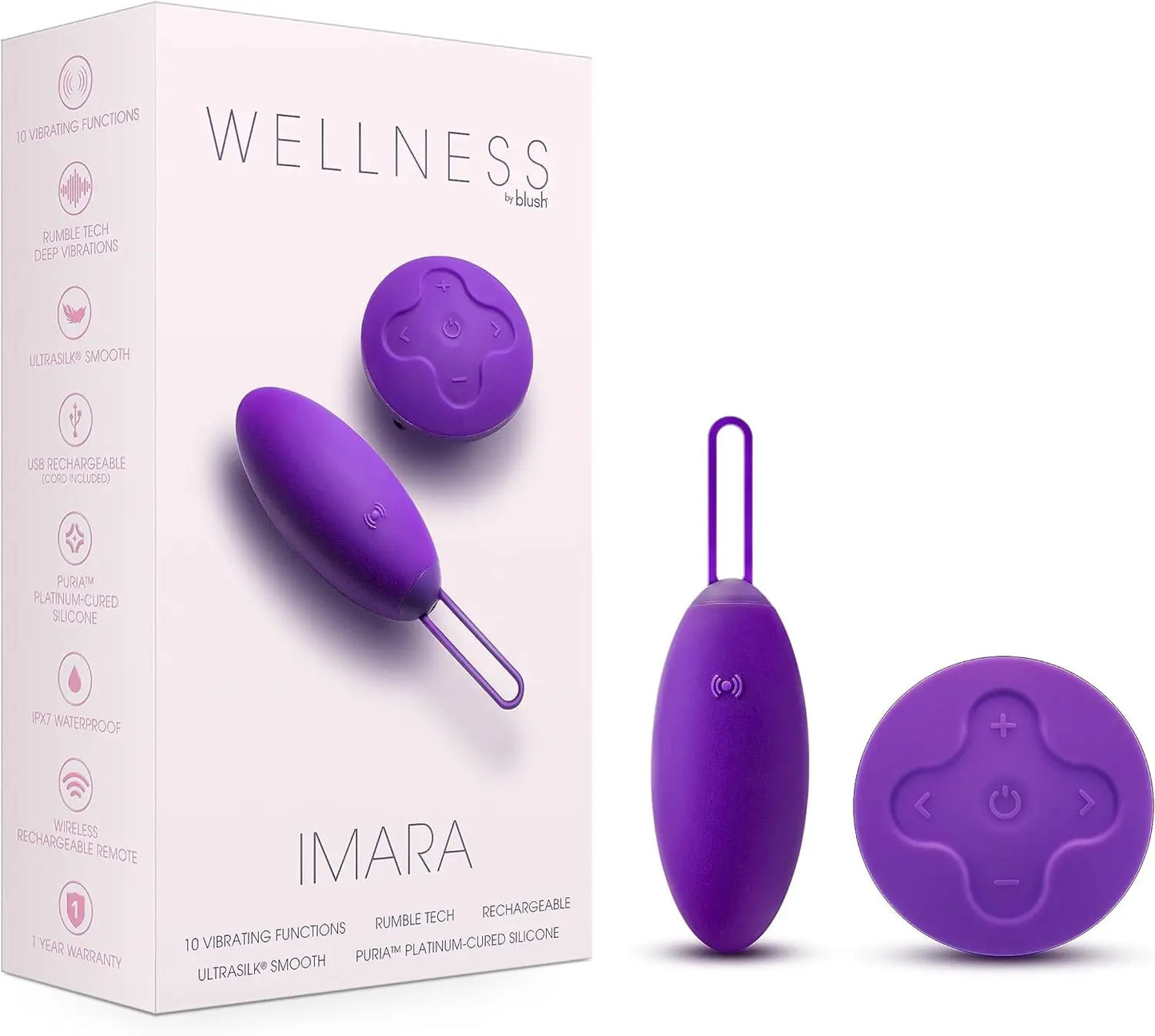 Blush Wellness Dual Sense - Innovative Touch Sensitive Ultra Soft Silicone Massage Wand - Target Sore Muscles- 10 Powerful Rumbly Vibration Functions On Both Ends of Massager - IPX7 Waterproof - buysextoyth