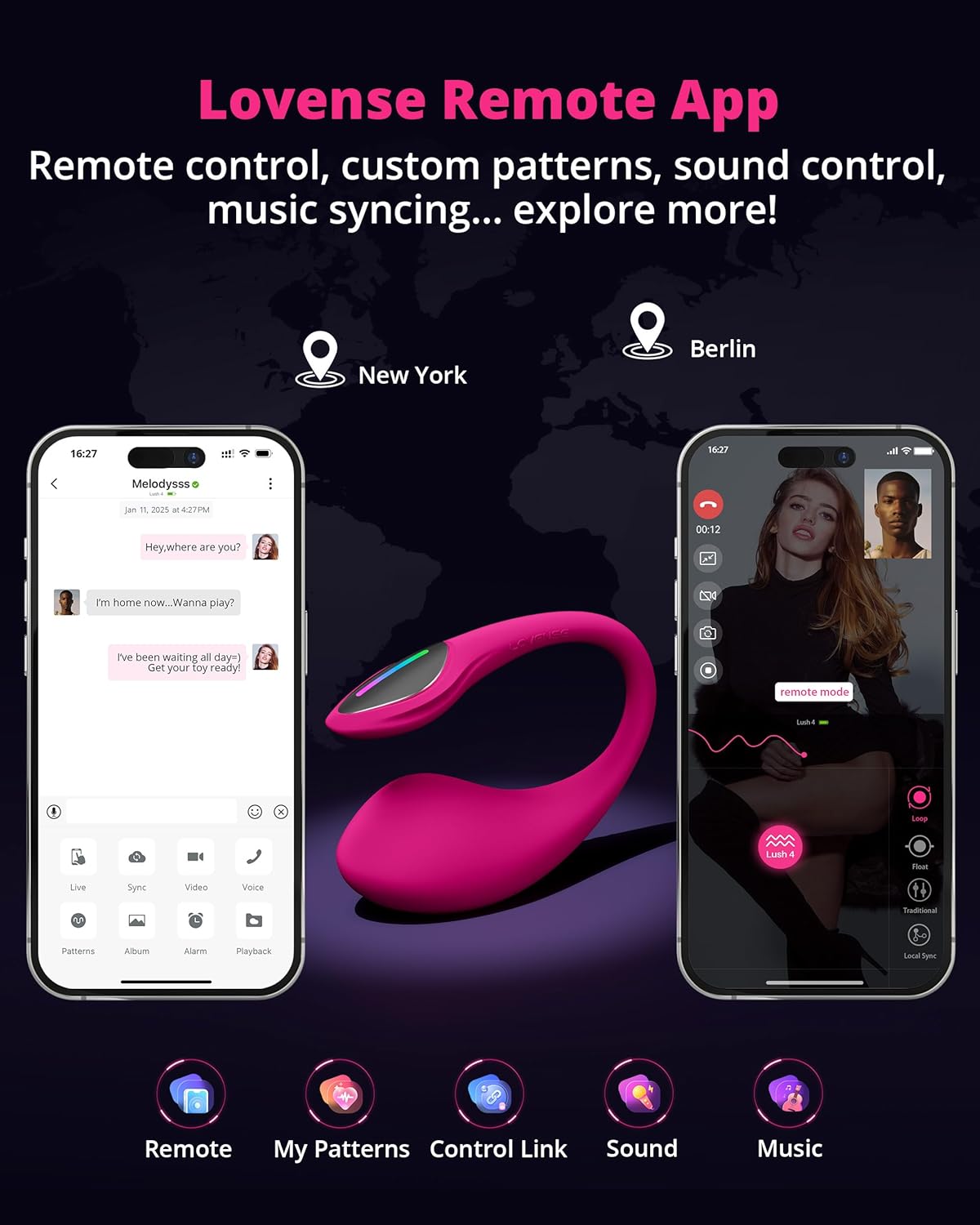 LOVENSE Lush 4 Remote Control G-spot Vibrator. Wearable Long Distance Adult Sex Toys - buysextoyth
