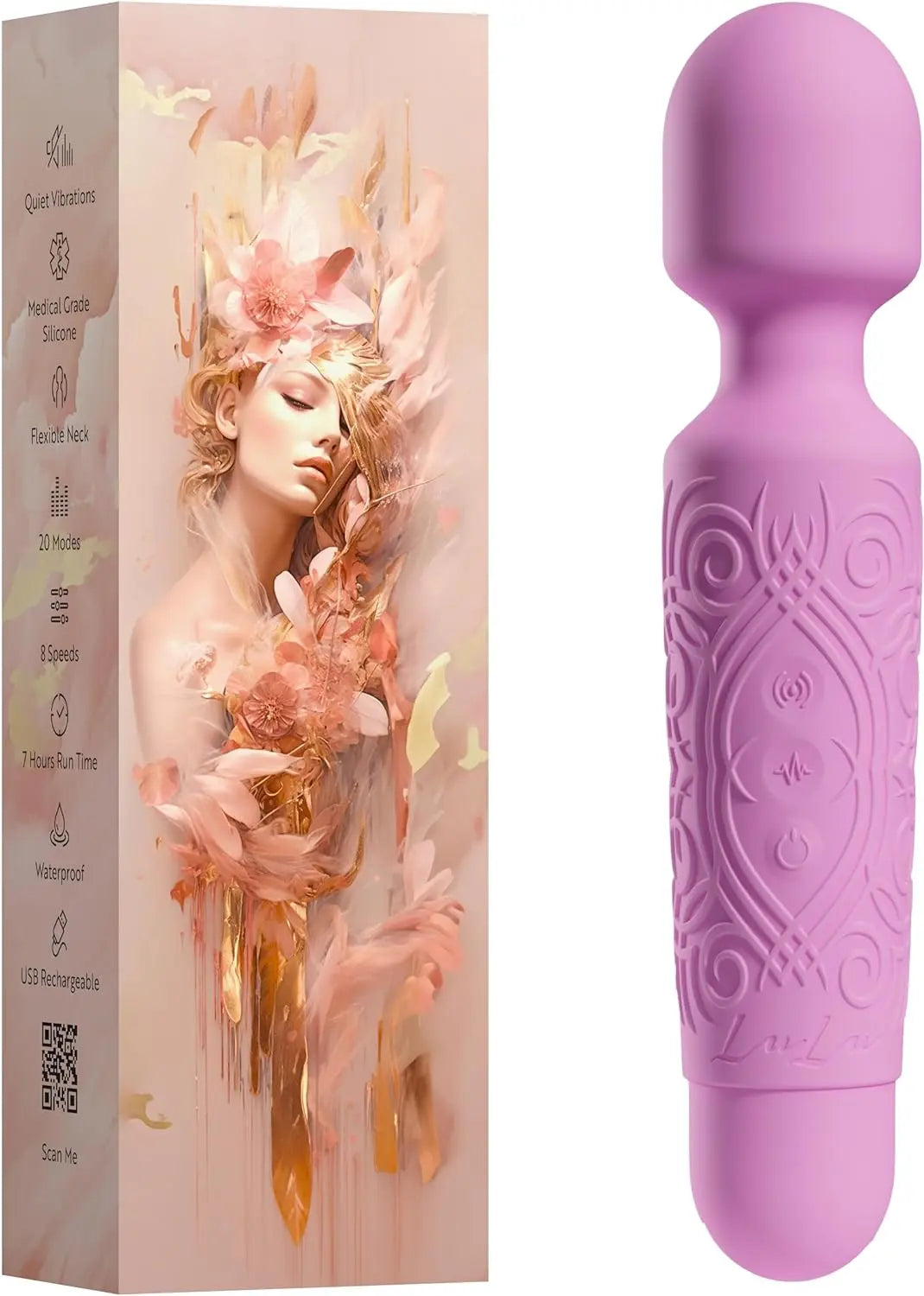 7+ Personal Massager - Cordless. Therapeutic & Rechargeable Mini Stress Relief Silicone - for Foot Back Neck - Upgraded Memory 5 Speeds 20 Patterns - buysextoyth