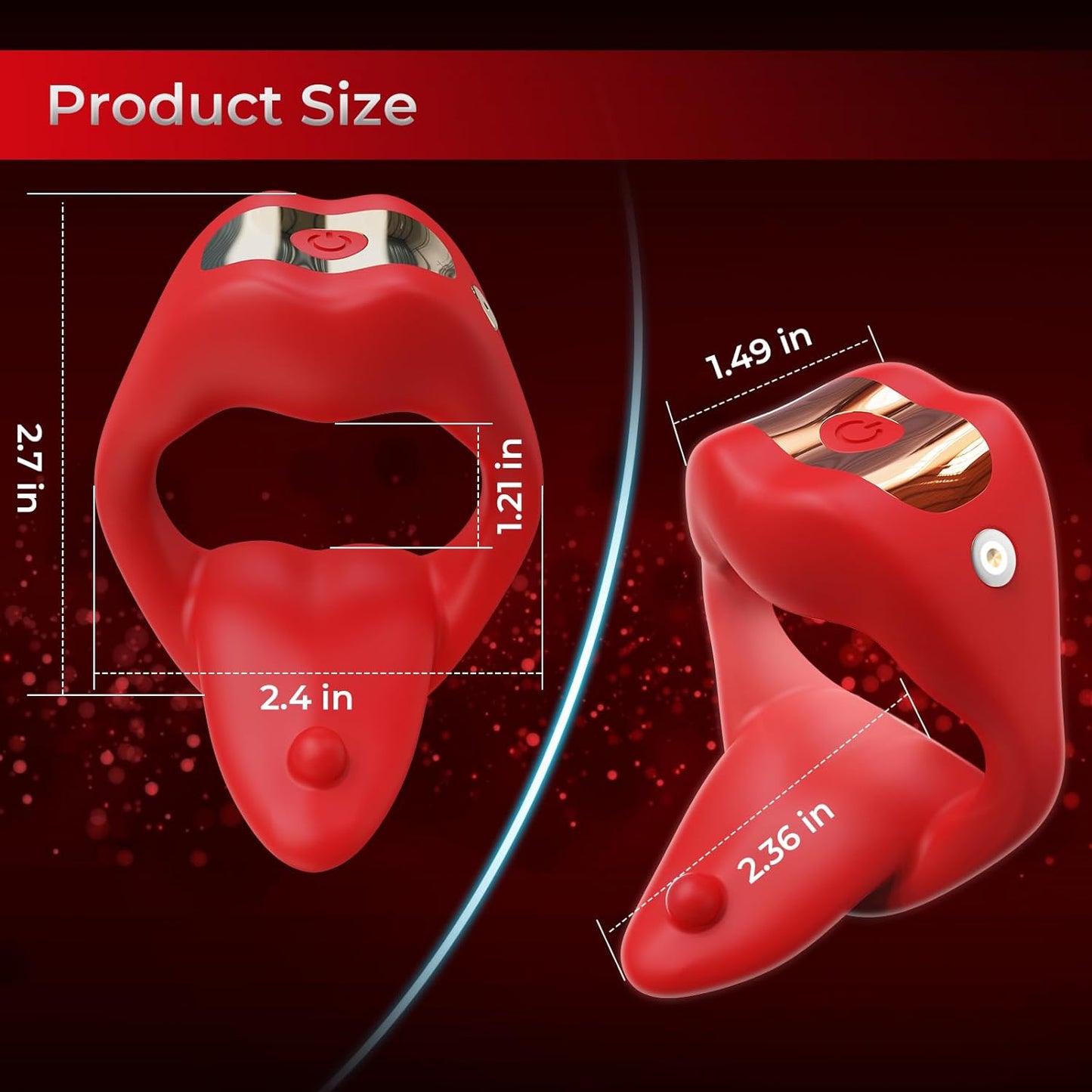 Vibrating Cock Ring Sex Toys for Men. Penis Ring Tongue Design with 9 Vibration Modes. Adult Toys Vibrator with APP Control. Male Couples Sex Toys Clitoral Vibrator. Adult Sex Toys & Games for Couple - buysextoyth